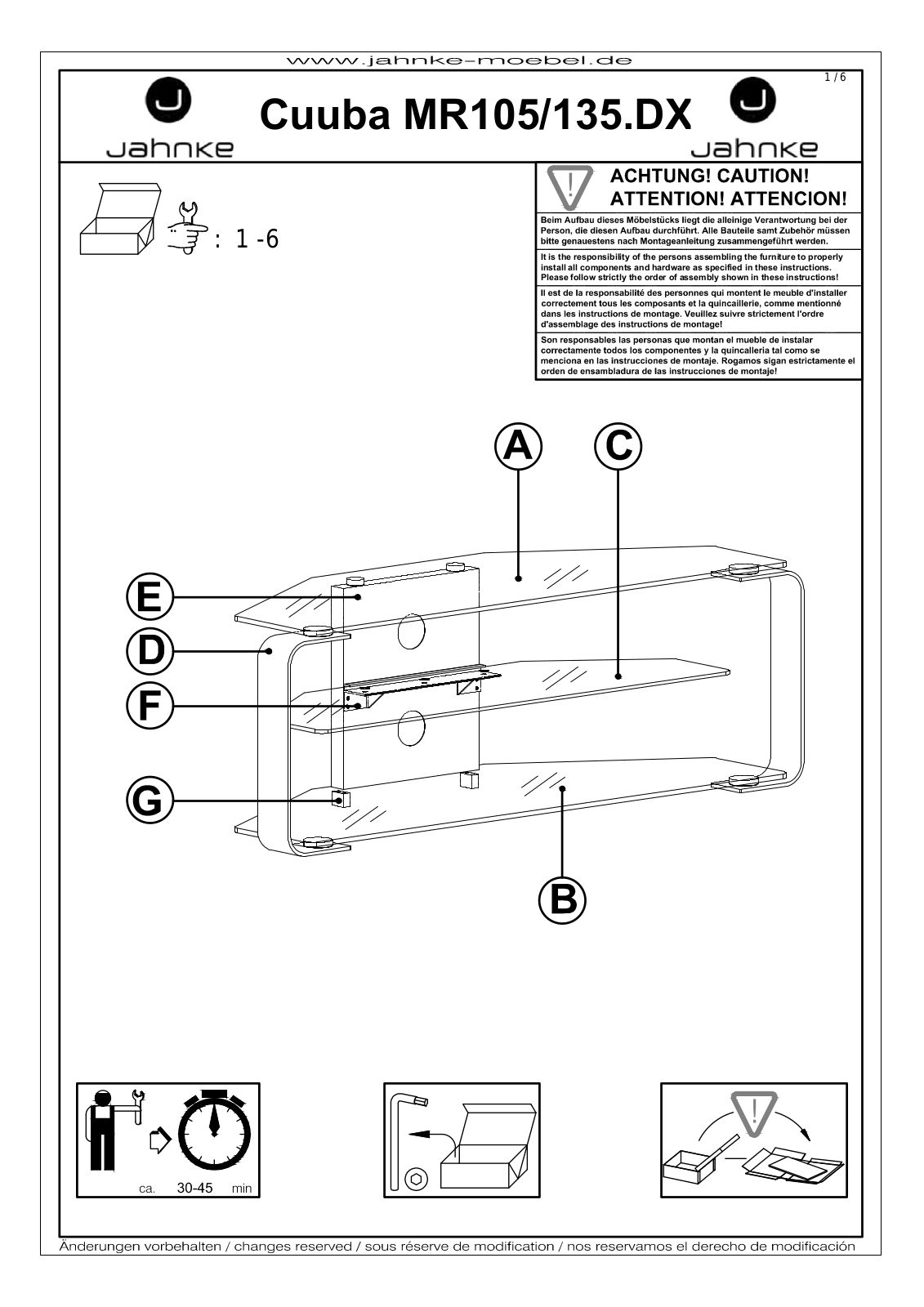 Jahnke CU-MR 105 Assembly instructions