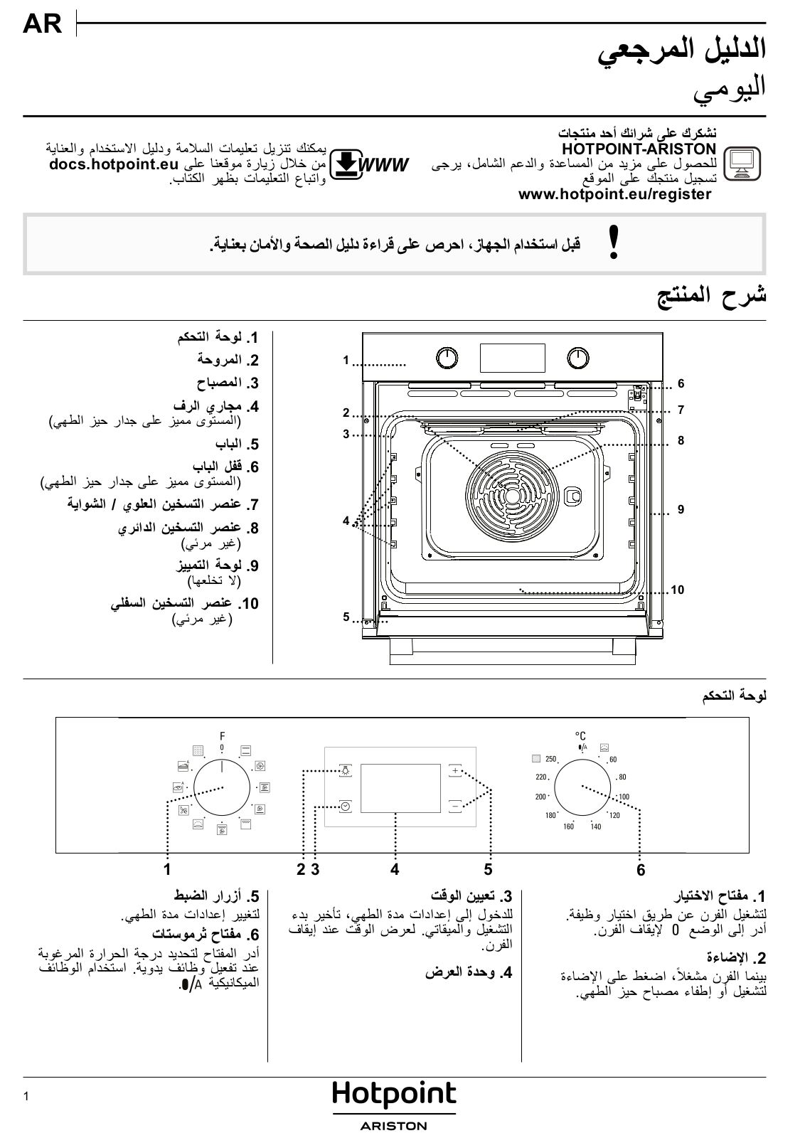 HOTPOINT/ARISTON FA2 844 P IX HA Daily Reference Guide