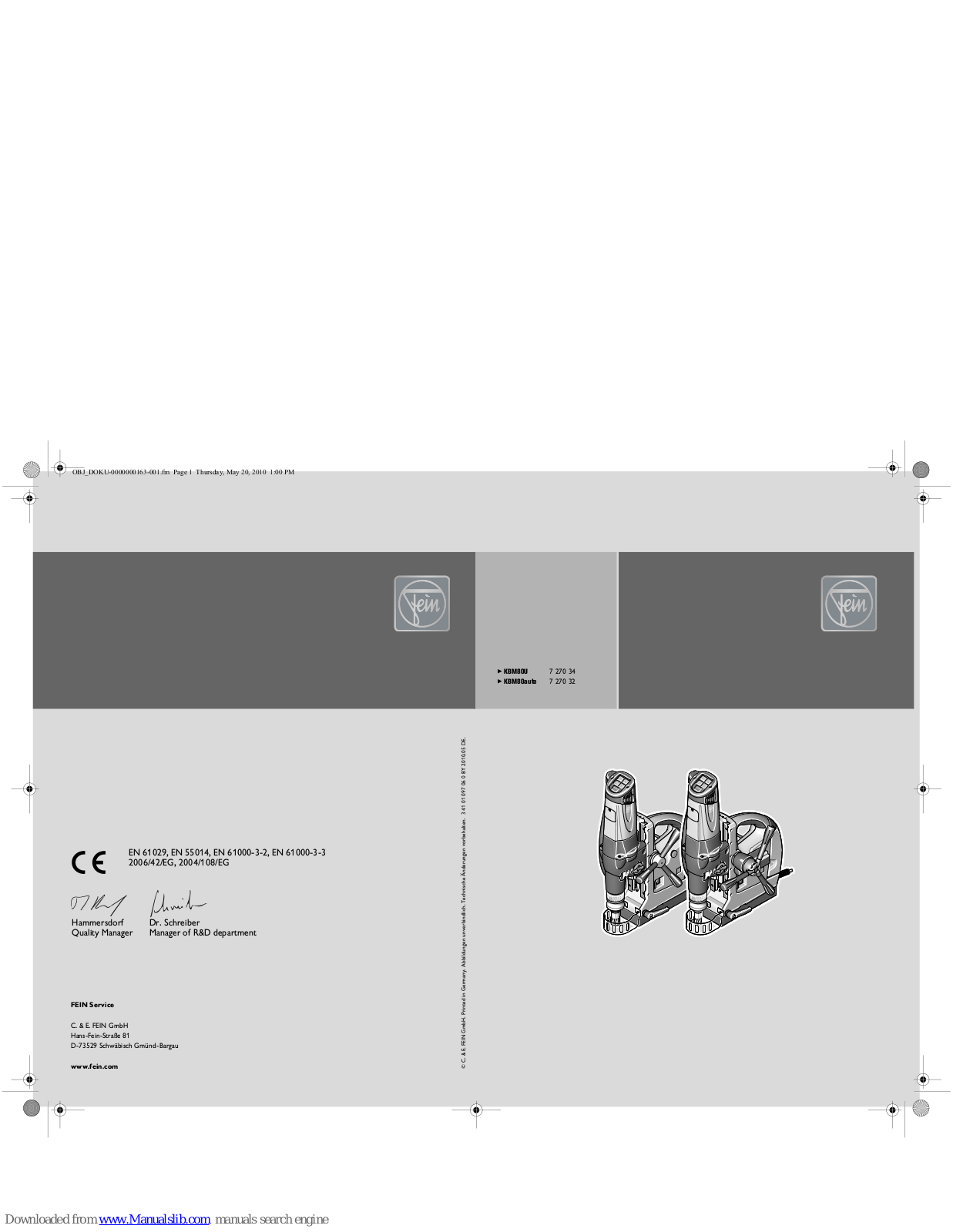 Fein KBM80U, KBM80auto User Manual