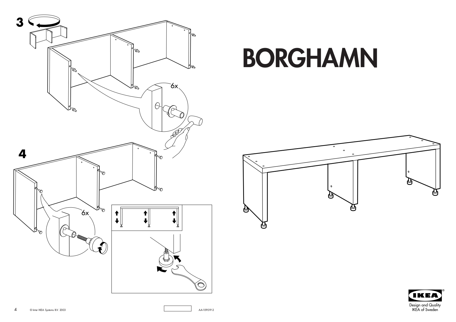 IKEA BORGHAMN User Manual