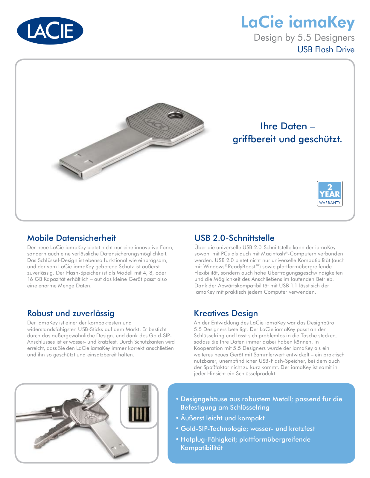 Lacie IAMAKEY DATASHEET