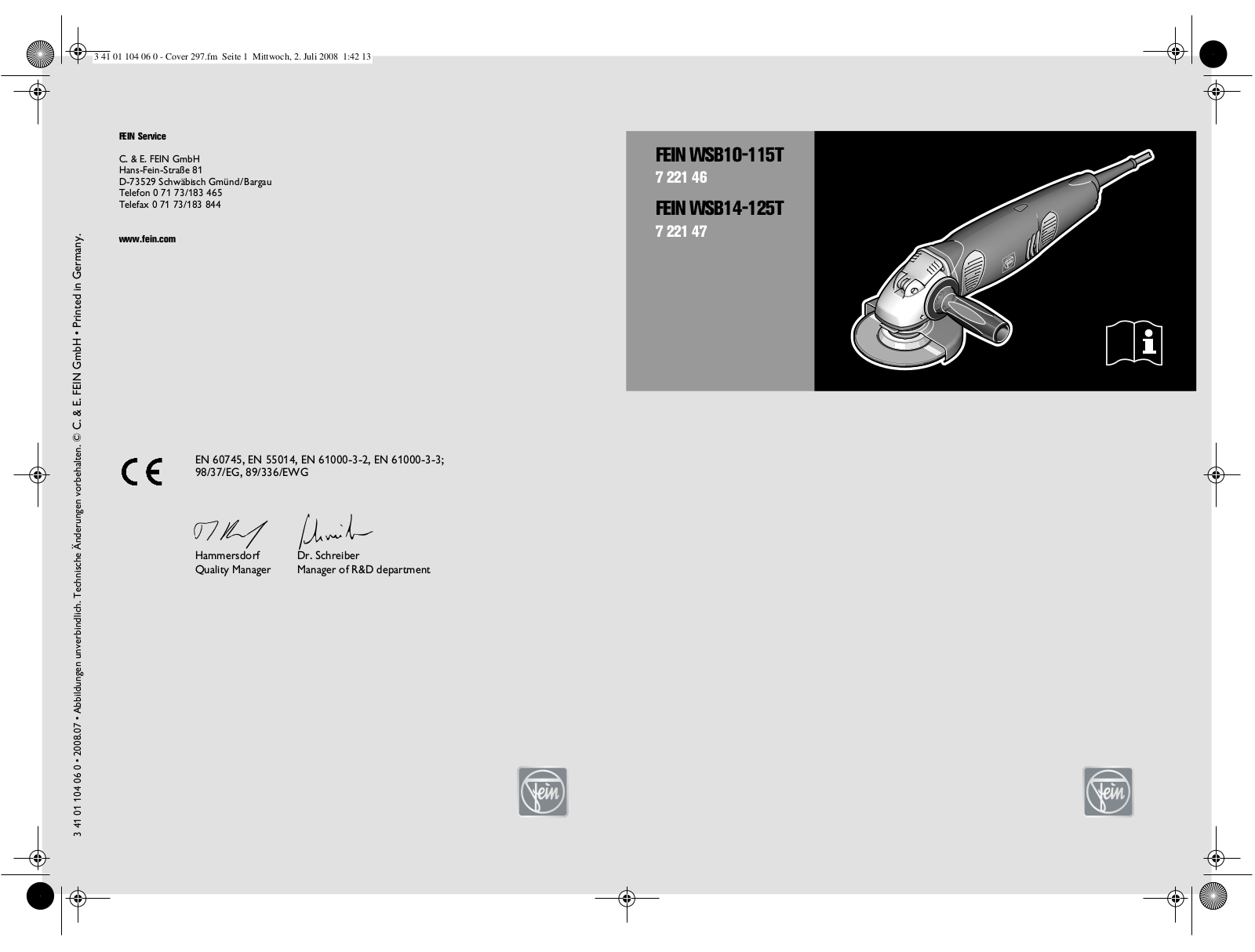 Fein WSB-14-125T User Manual