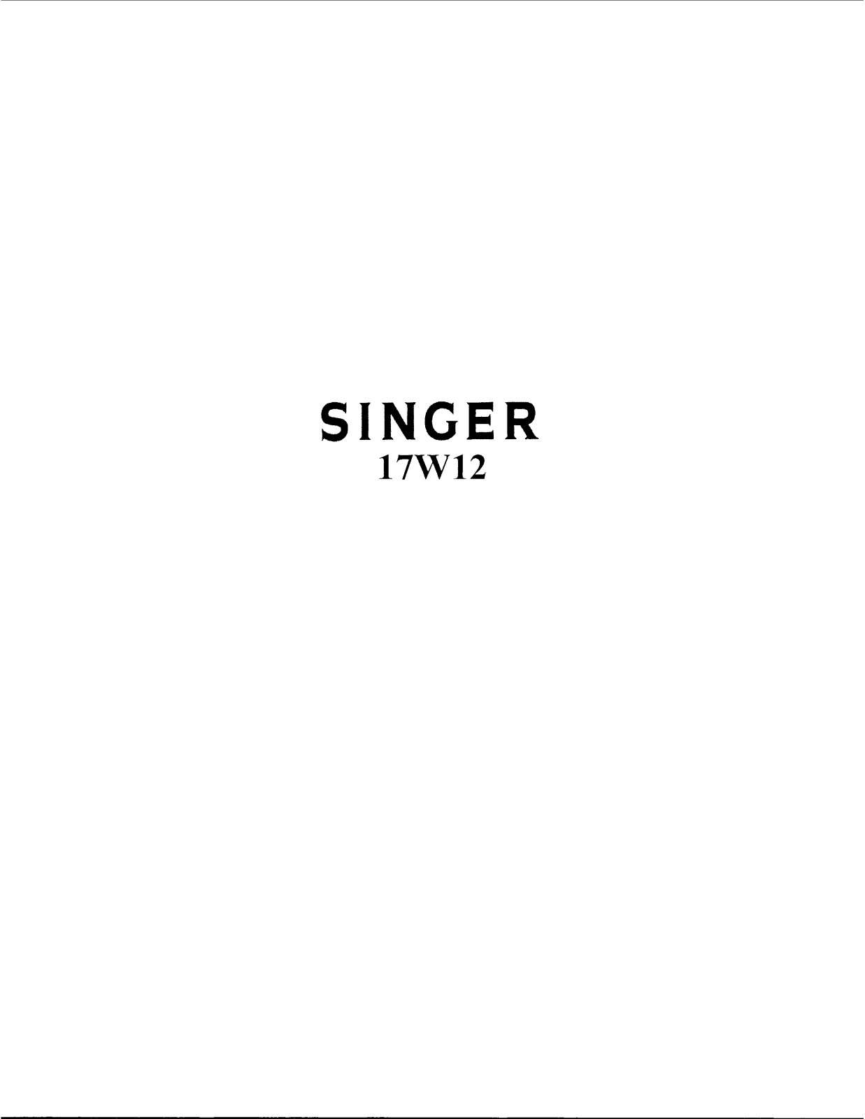 SINGER 17W12 Parts List