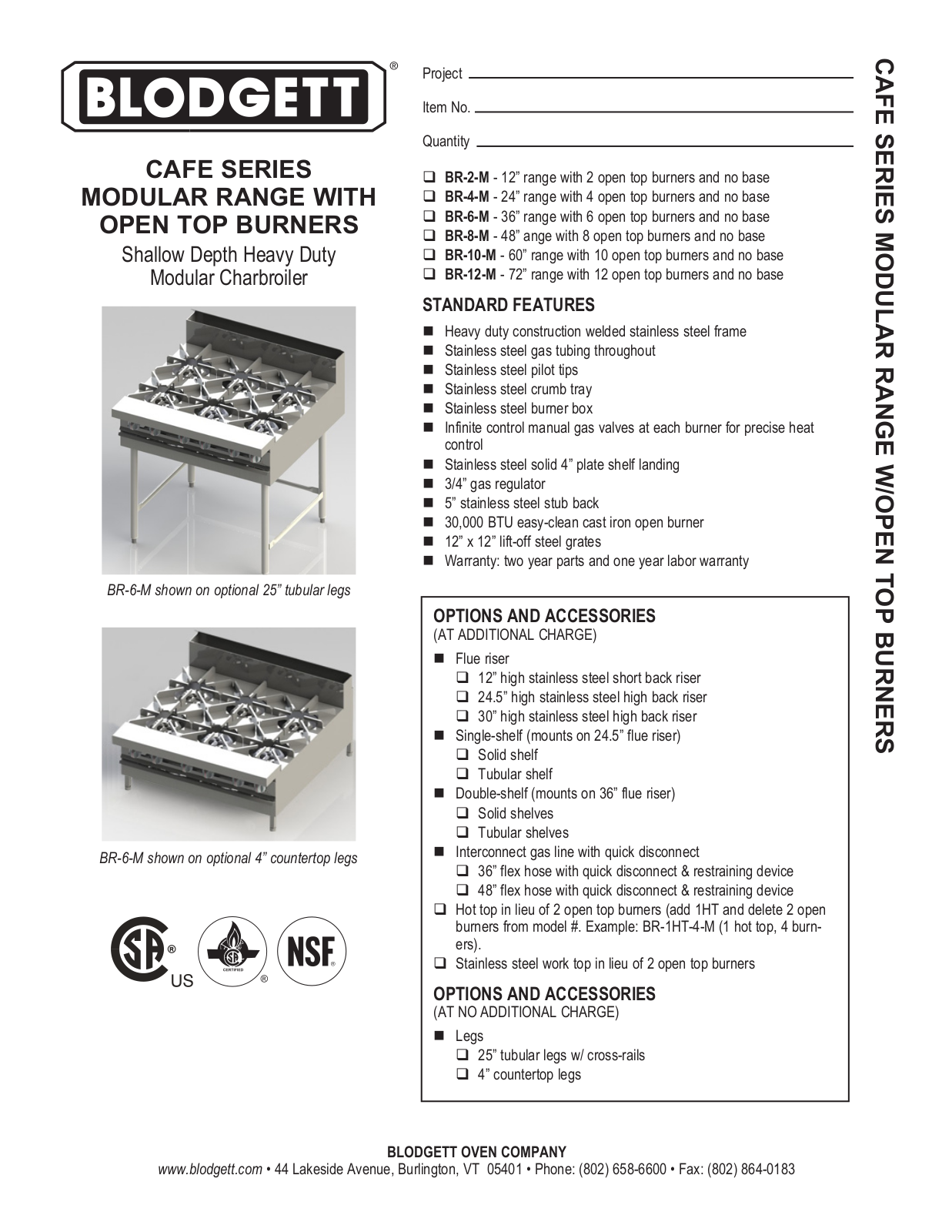 Blodgett BR-10-M User Manual