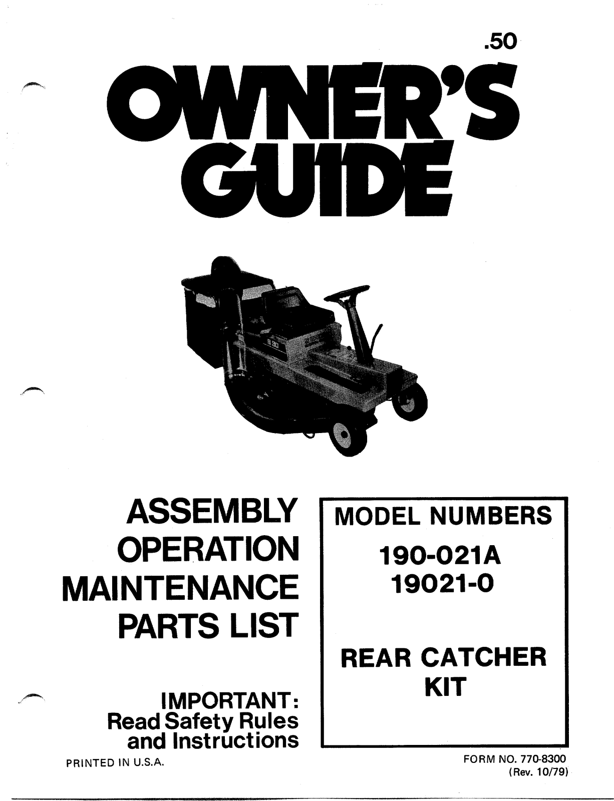 MTD 190-021A, 19021-0 User Manual