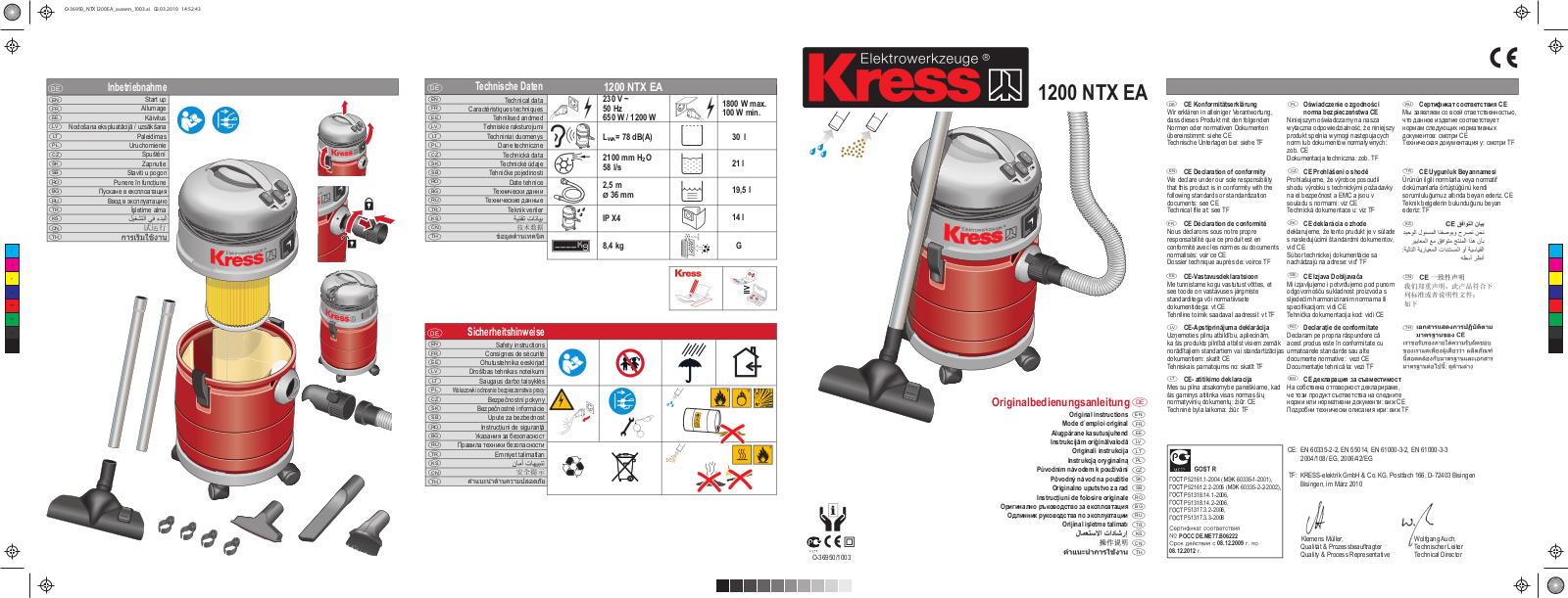 Kress 1200 NTX EA Manual
