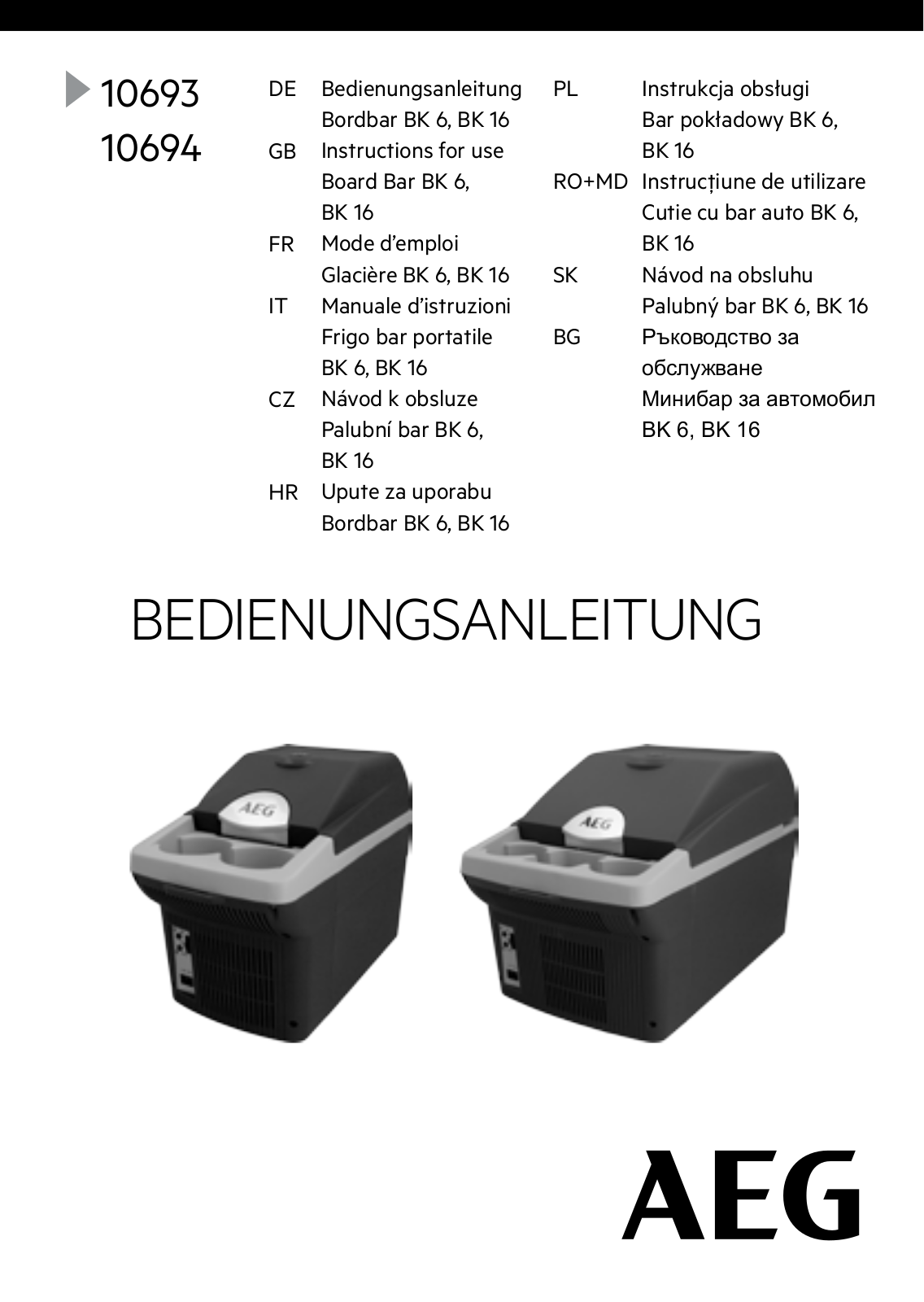 AEG 10693, 10694 operation manual