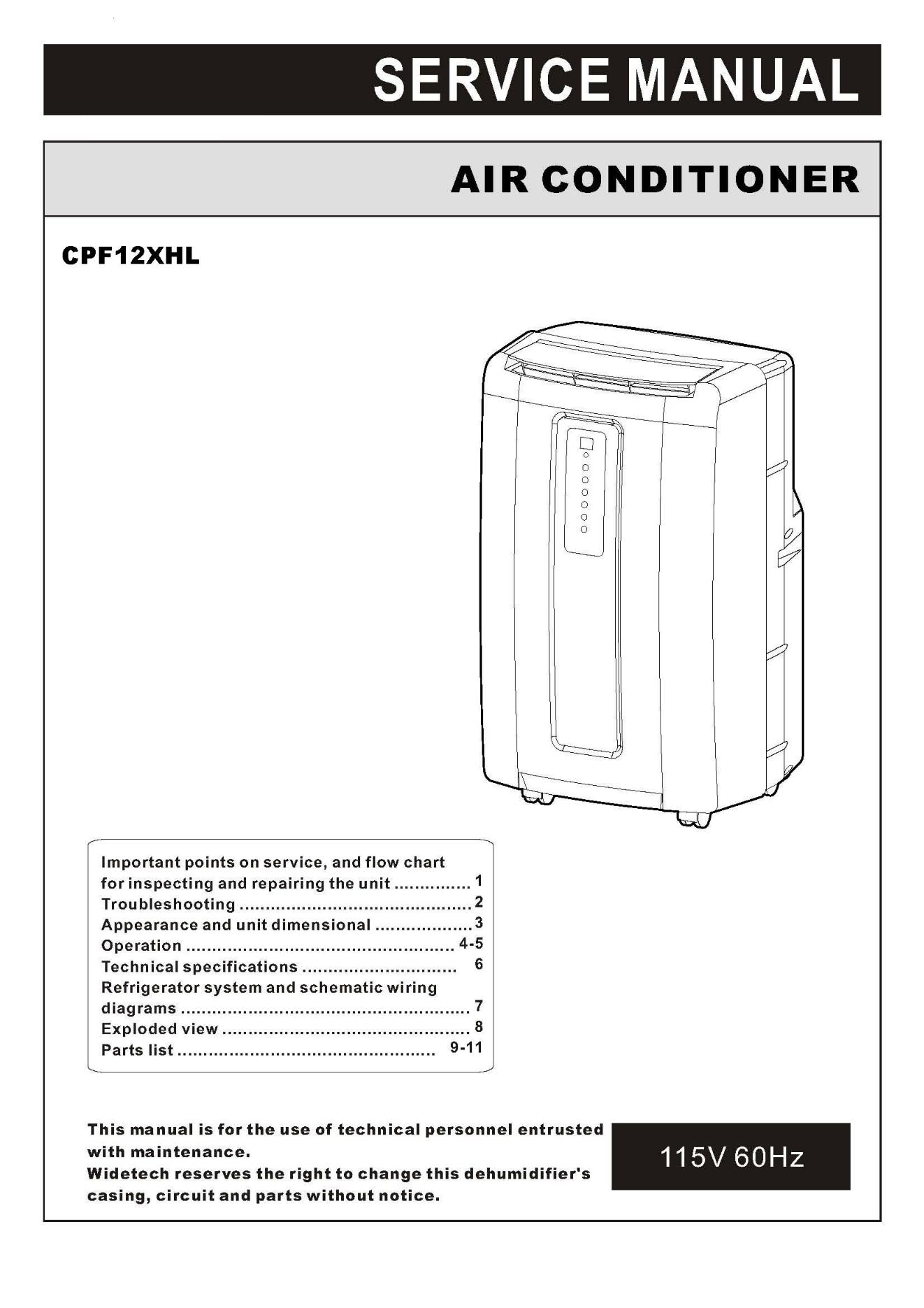 Haier Cpf12xhl-eb, Cpf12xhl-lp Owner's Manual