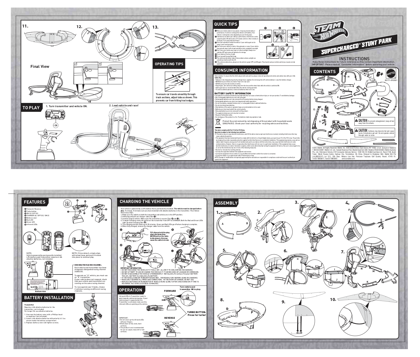 Fisher-Price X0171 Instruction Sheet