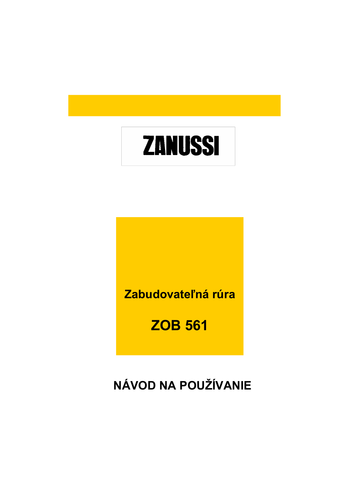 Zanussi ZOB561XQ User Manual