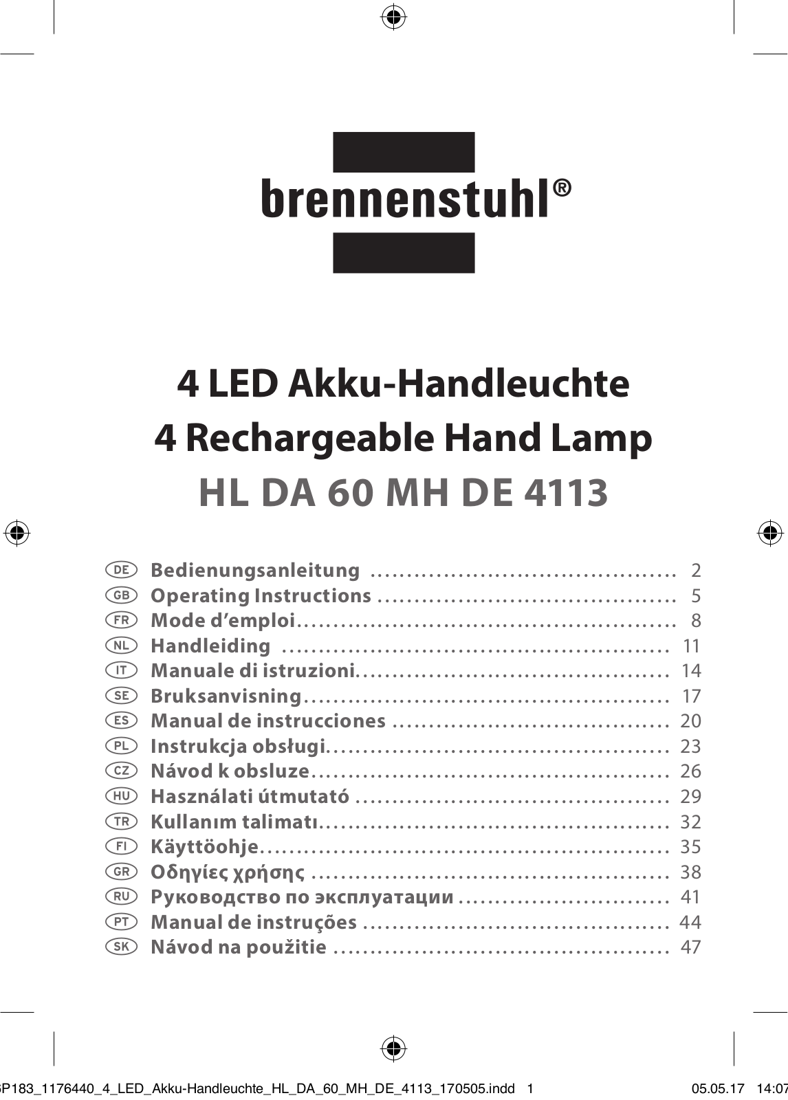 Brennenstuhl HL DA 60 MH User guide