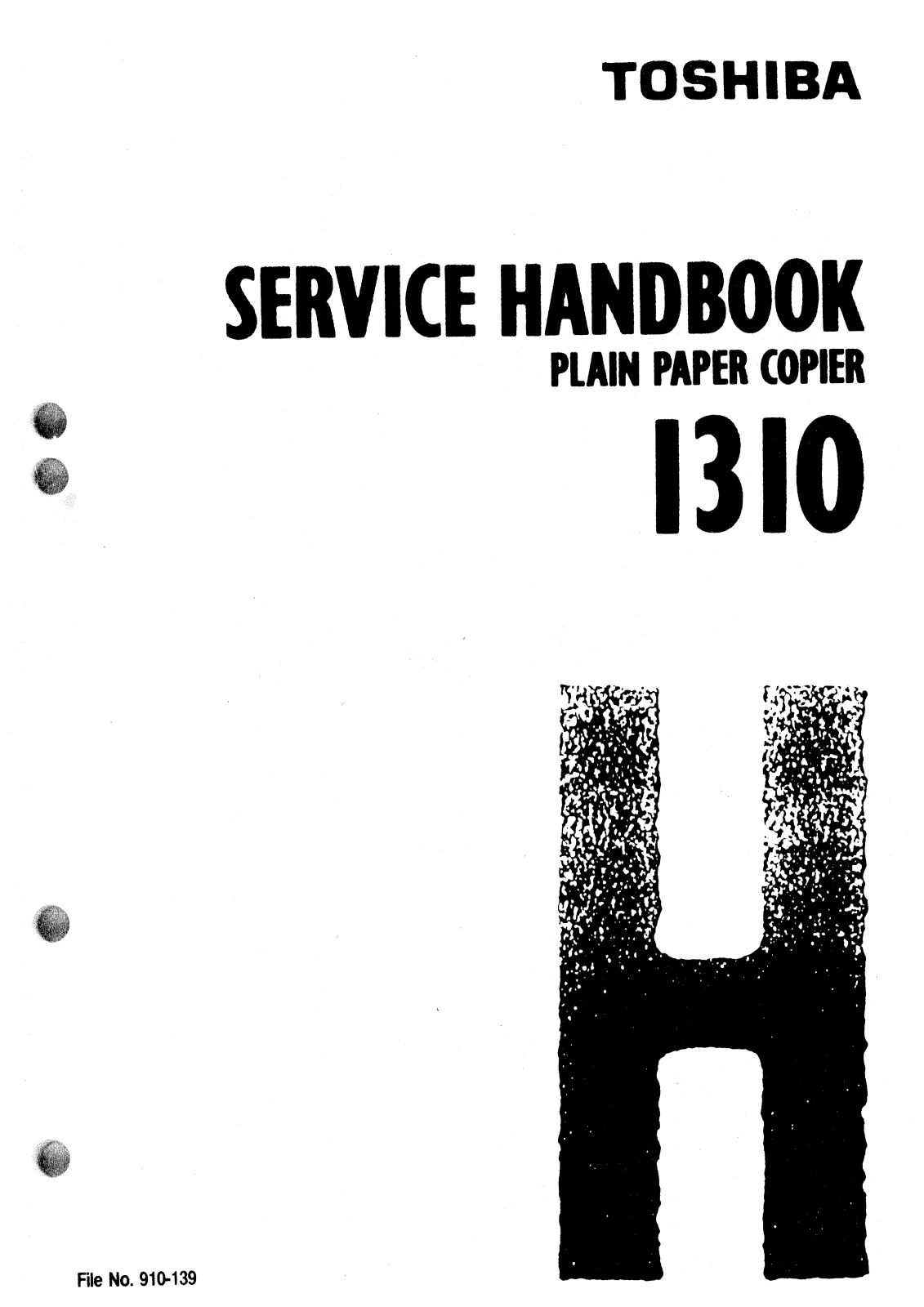 TOSHIBA 1310 Service handbook