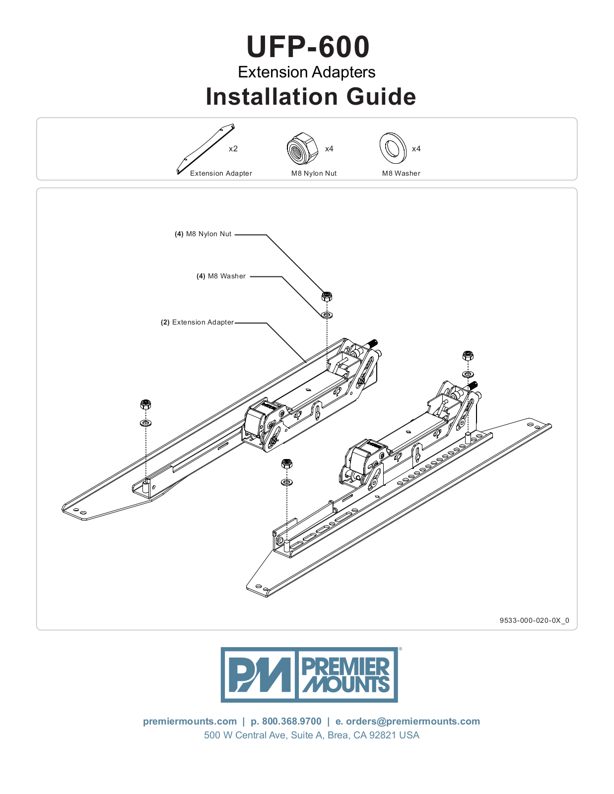 Premier Mounts UFP-600 Users Guide - ManualMachine.com