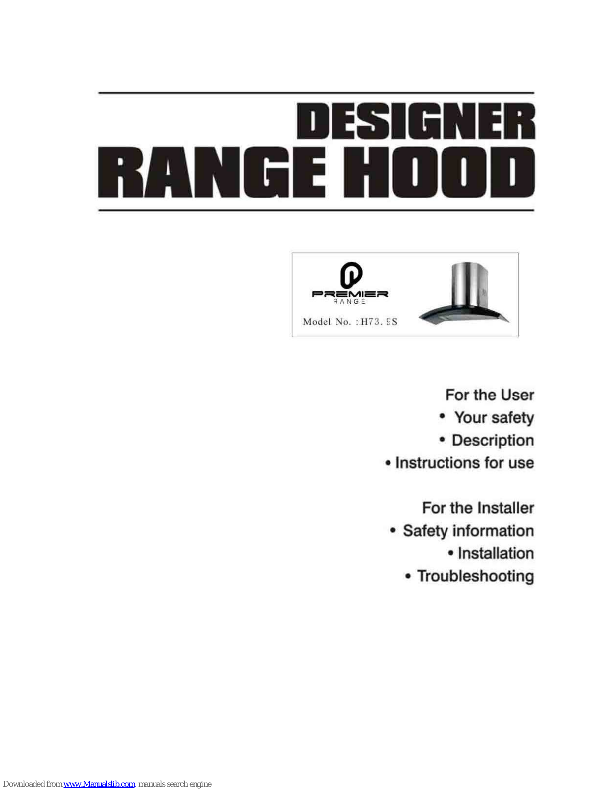 Premier Range H73.9S User Manual - ManualMachine.com