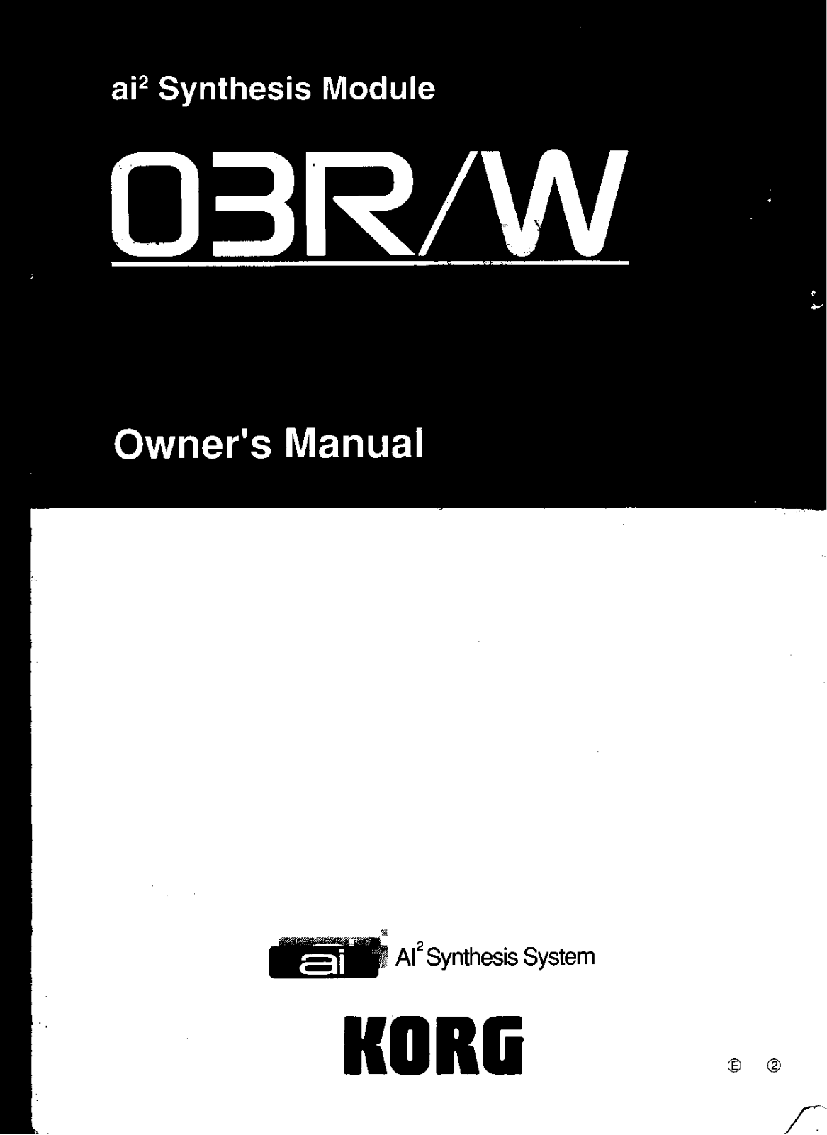 Korg 03R/W User Manual