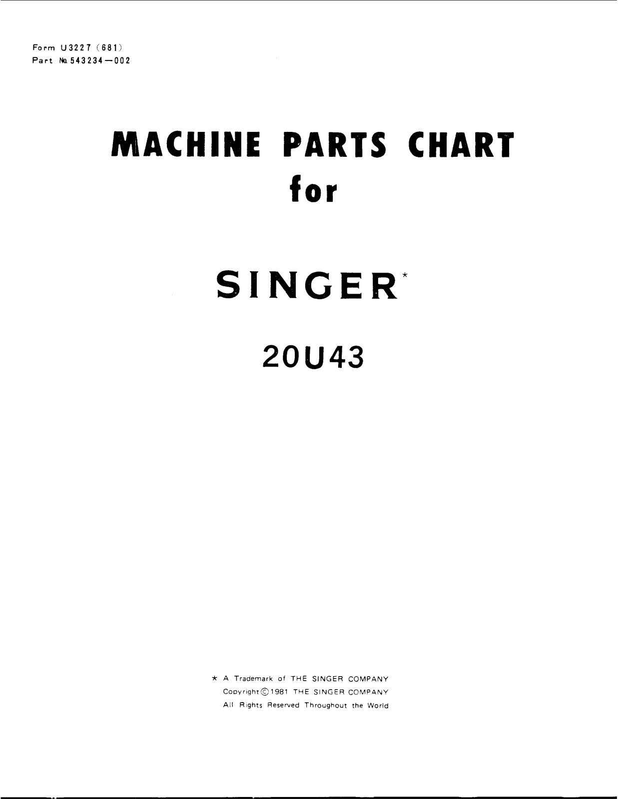 Singer 20U43 User Manual