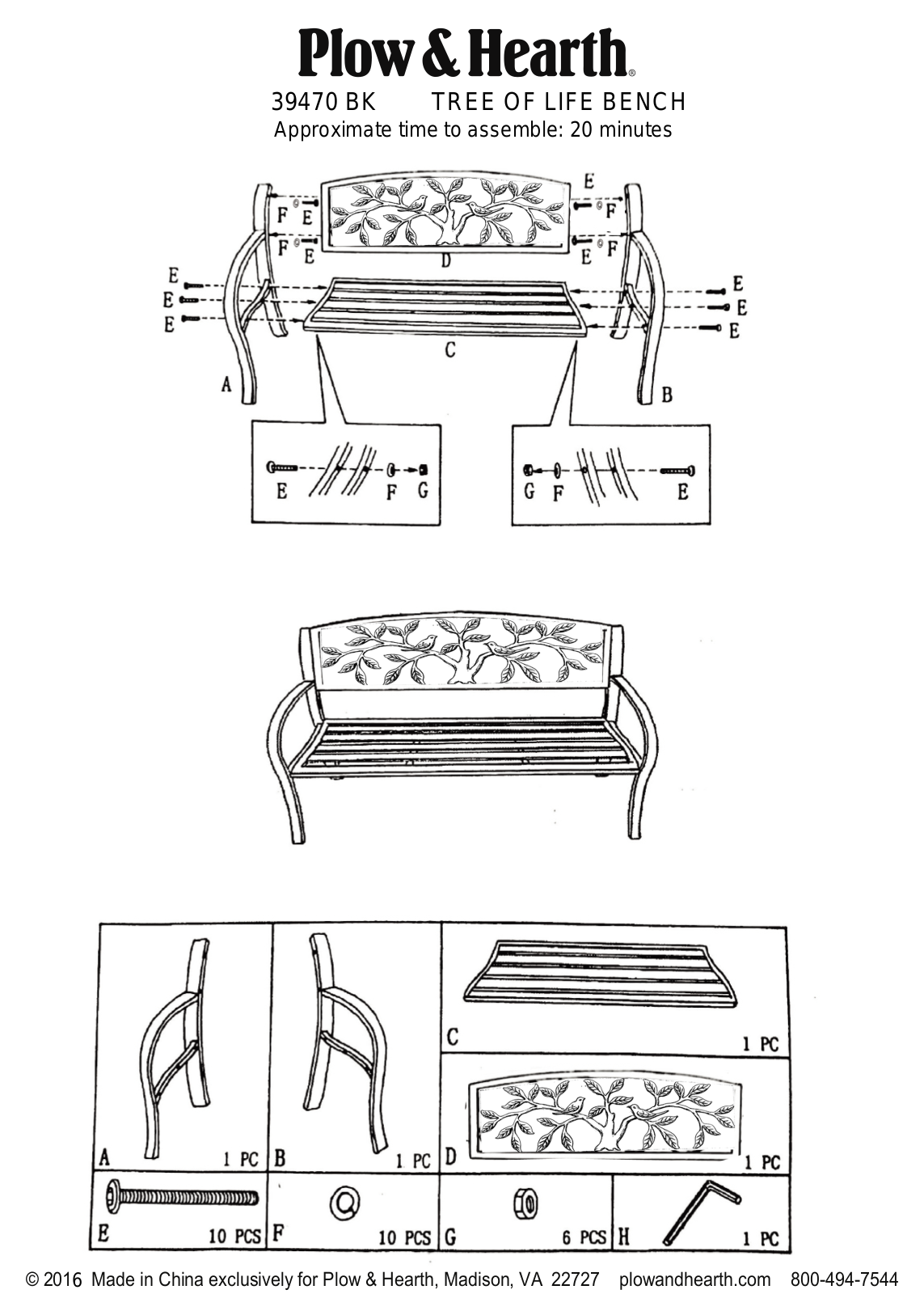 Plow & Hearth PLHE2764 Installation & Assembly - ManualMachine.com