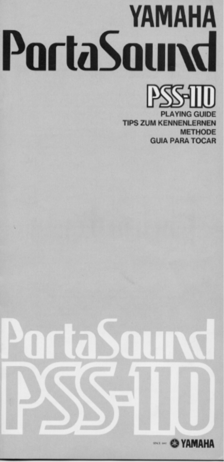 Yamaha PSS-110 User Manual