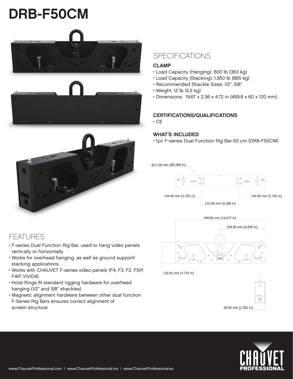 Chauvet Pro DRB-F50CM Data Sheet