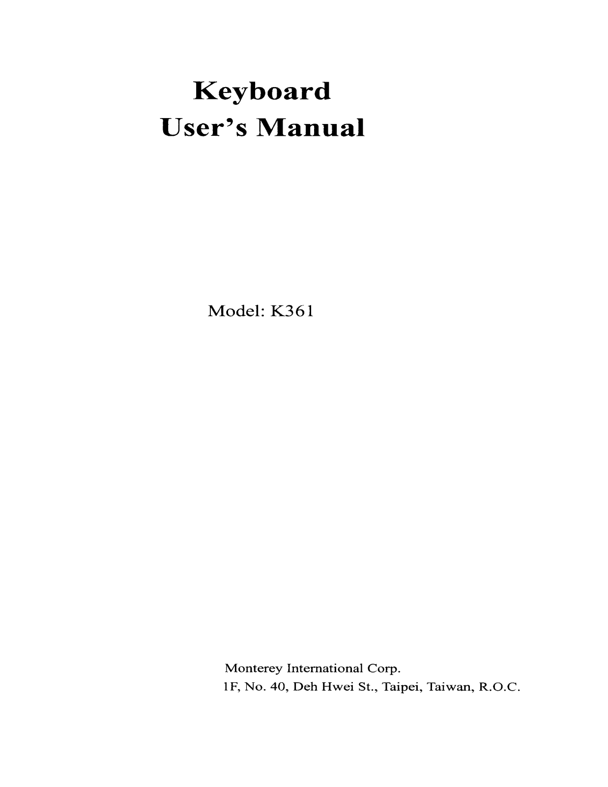 Monterey 46AK361 Users Manual