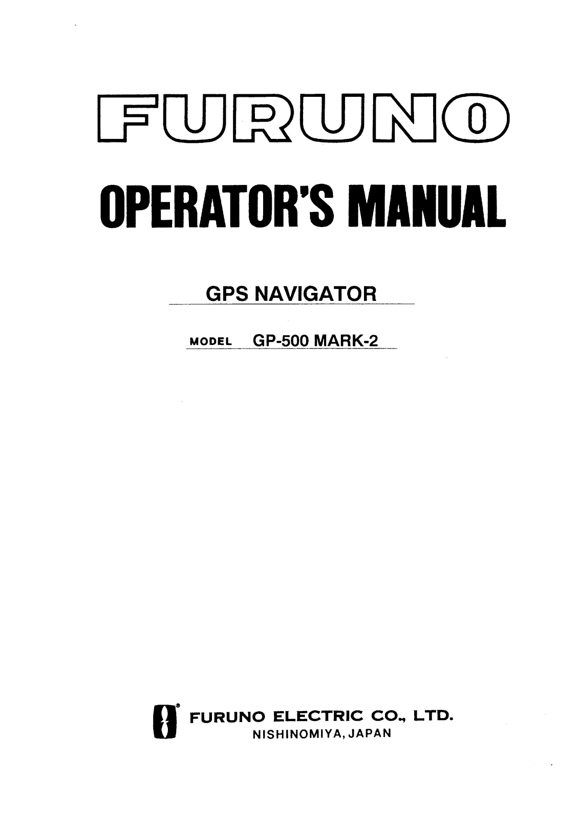 Furuno GP-500 User Manual