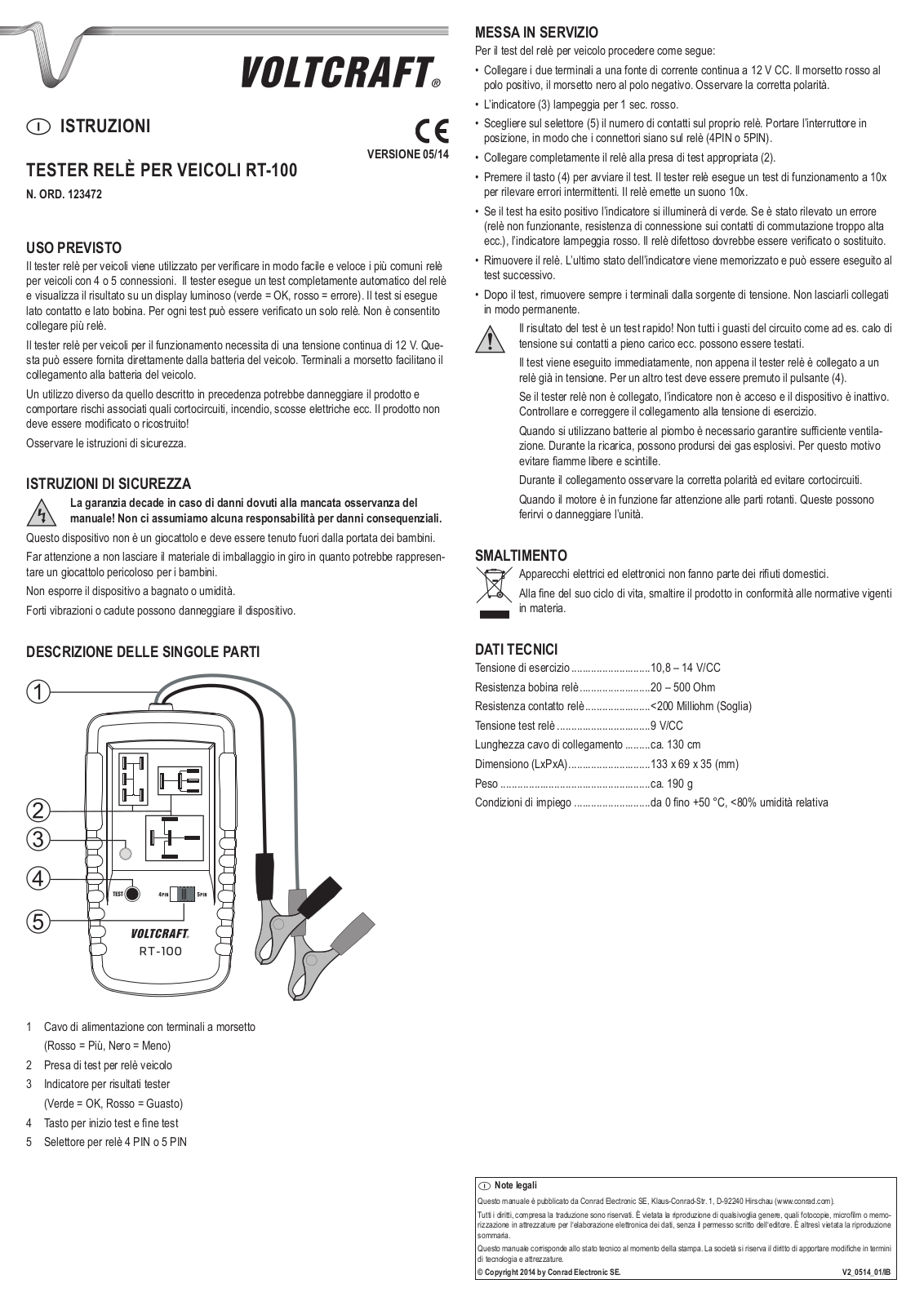 VOLTCRAFT RT-100 User guide