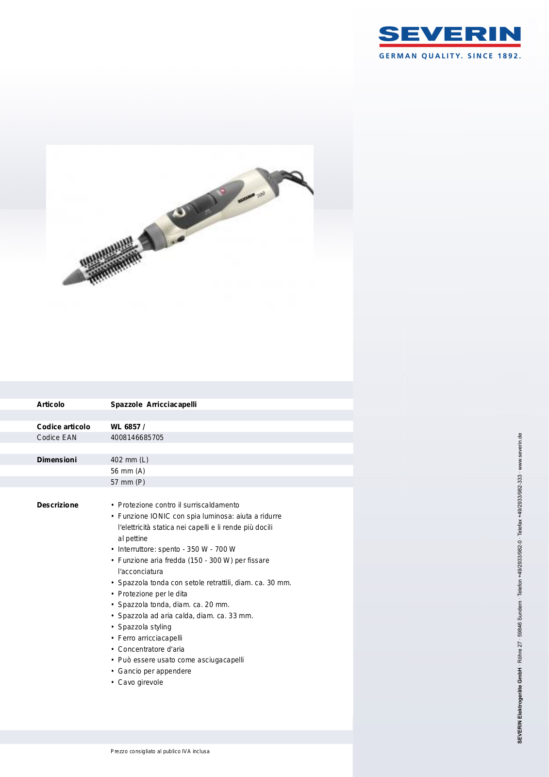 Severin WL 6857 User Manual