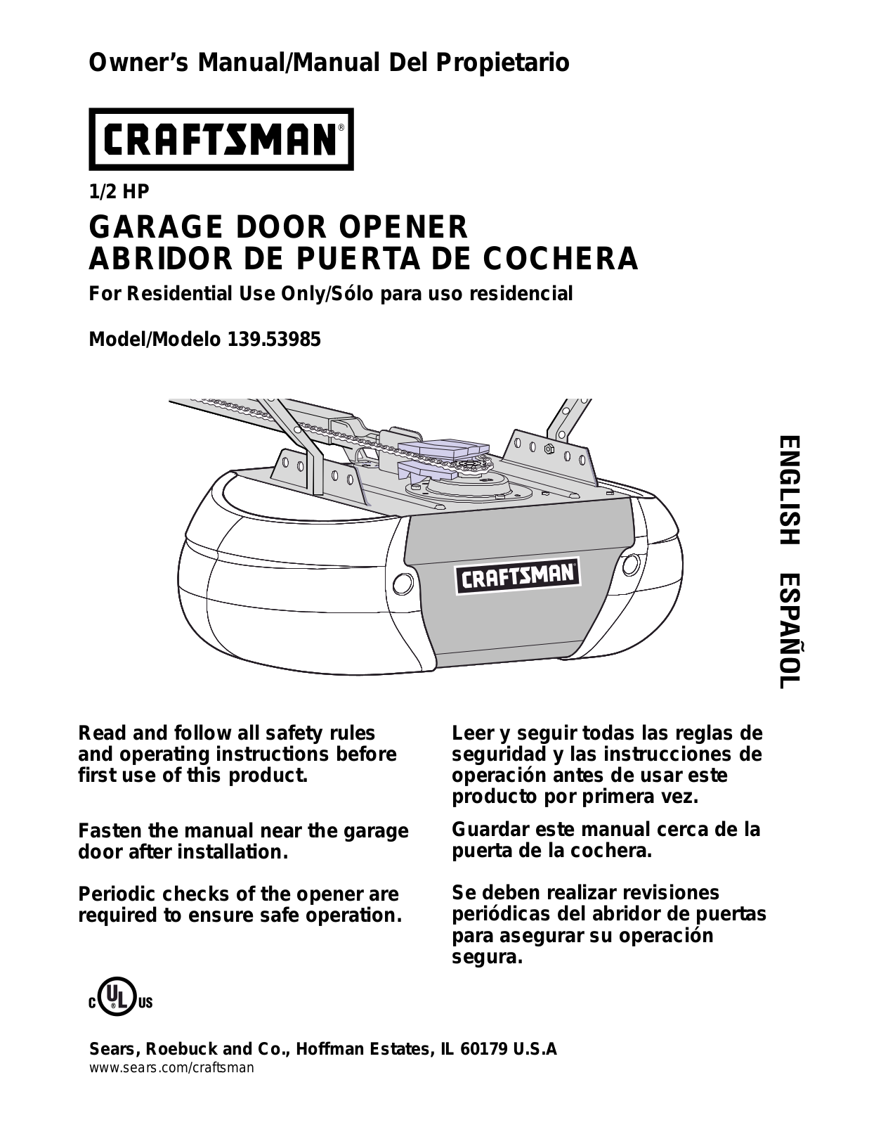 Craftsman 13953985 User Manual