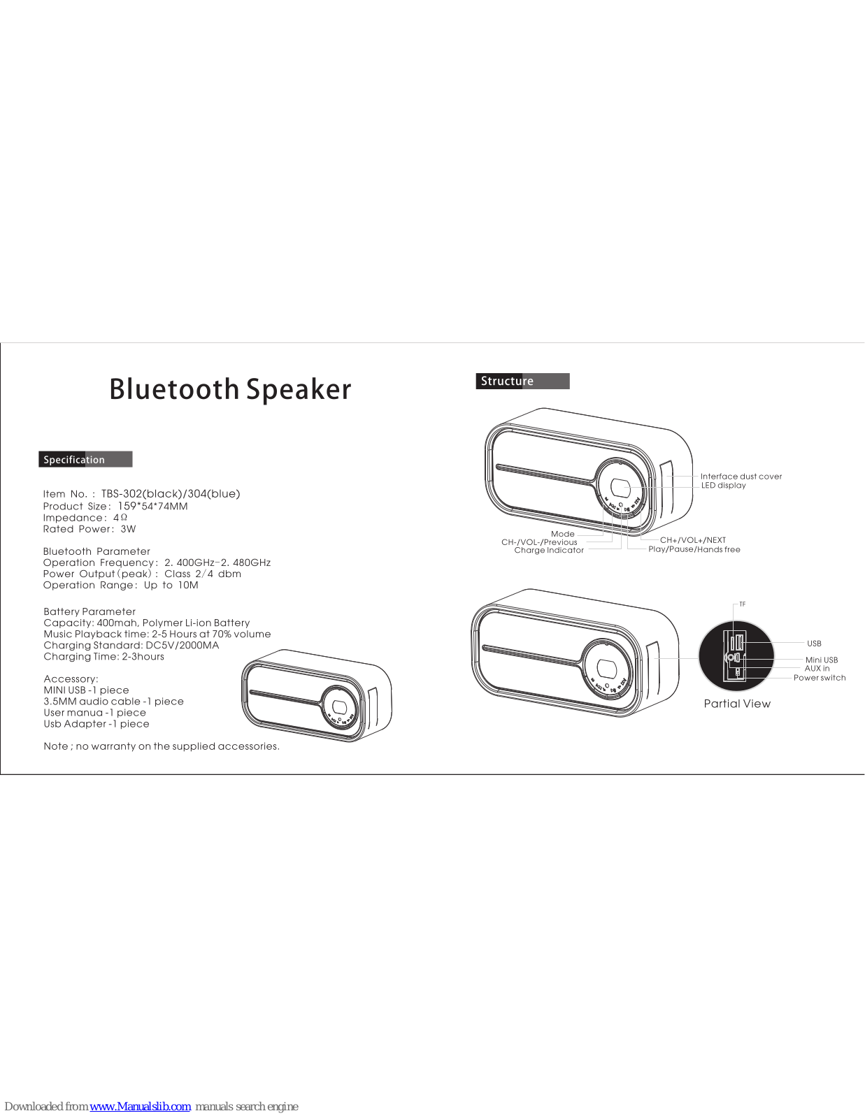 Toreto TBS-302, TBS-304 User Manual