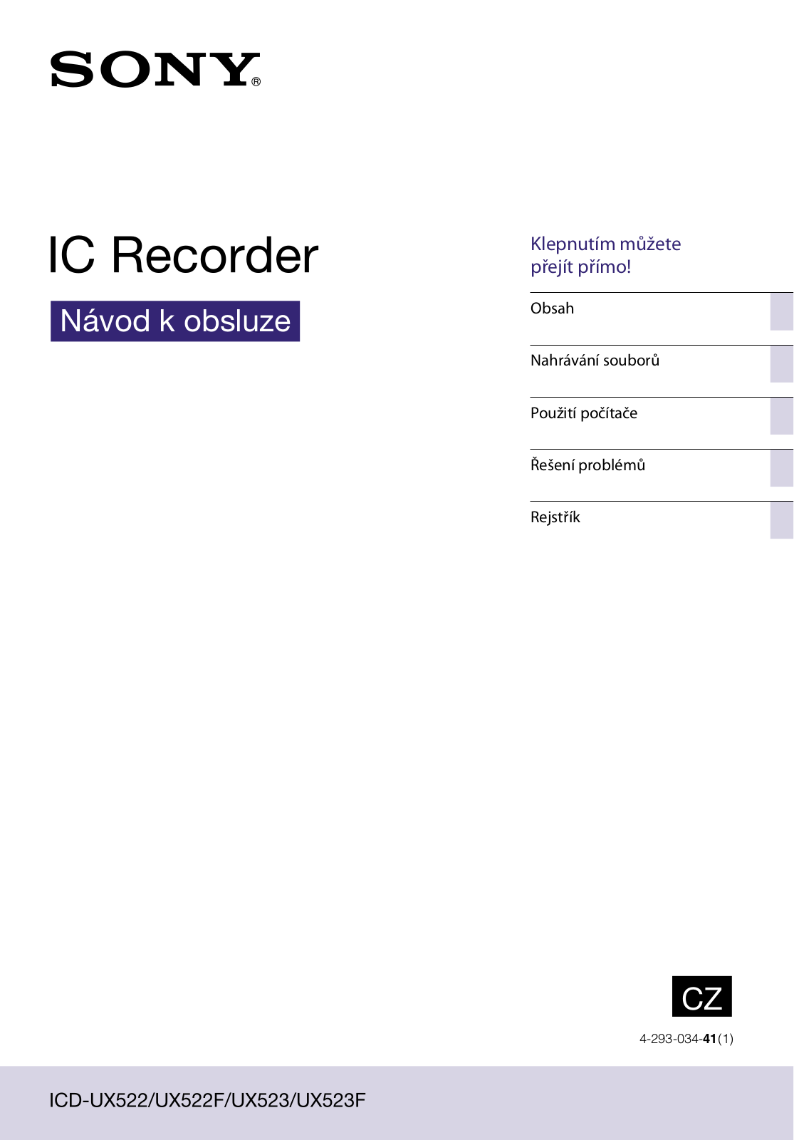 Sony ICD-UX523F, ICD-UX522 User Manual