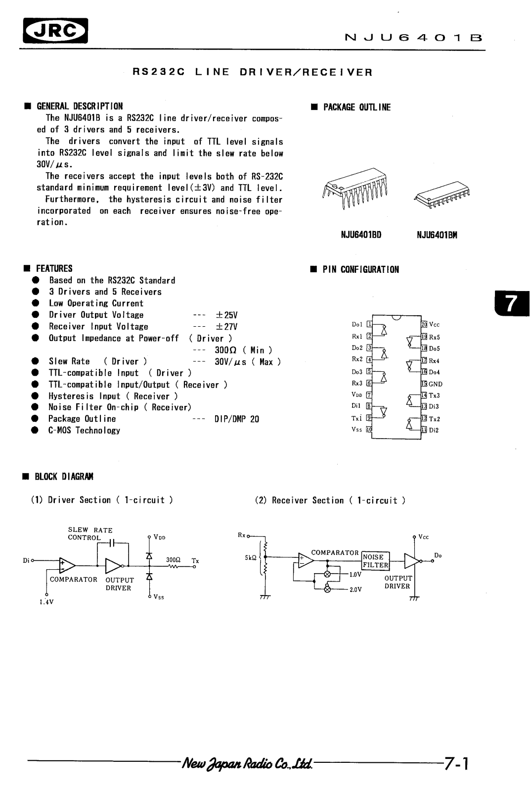 JRC NJU6401BM, NJU6401BD Datasheet