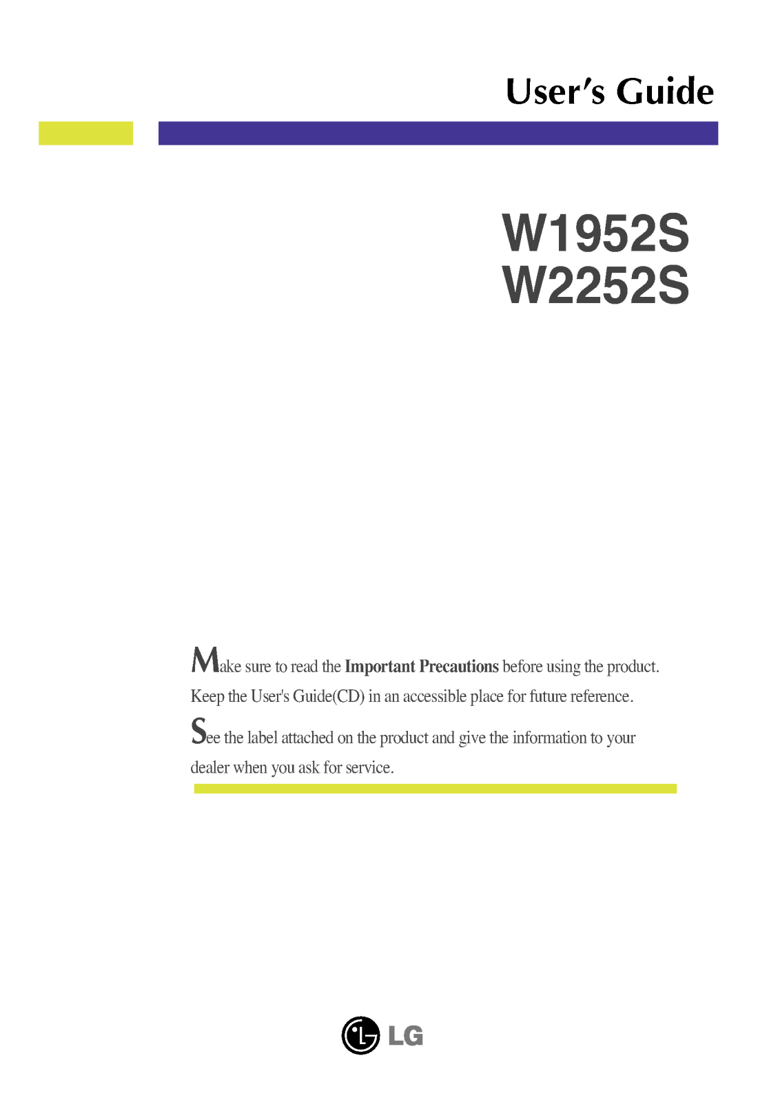 LG W2252S-PF.AEKVAPN, W1952S-PF User Manual