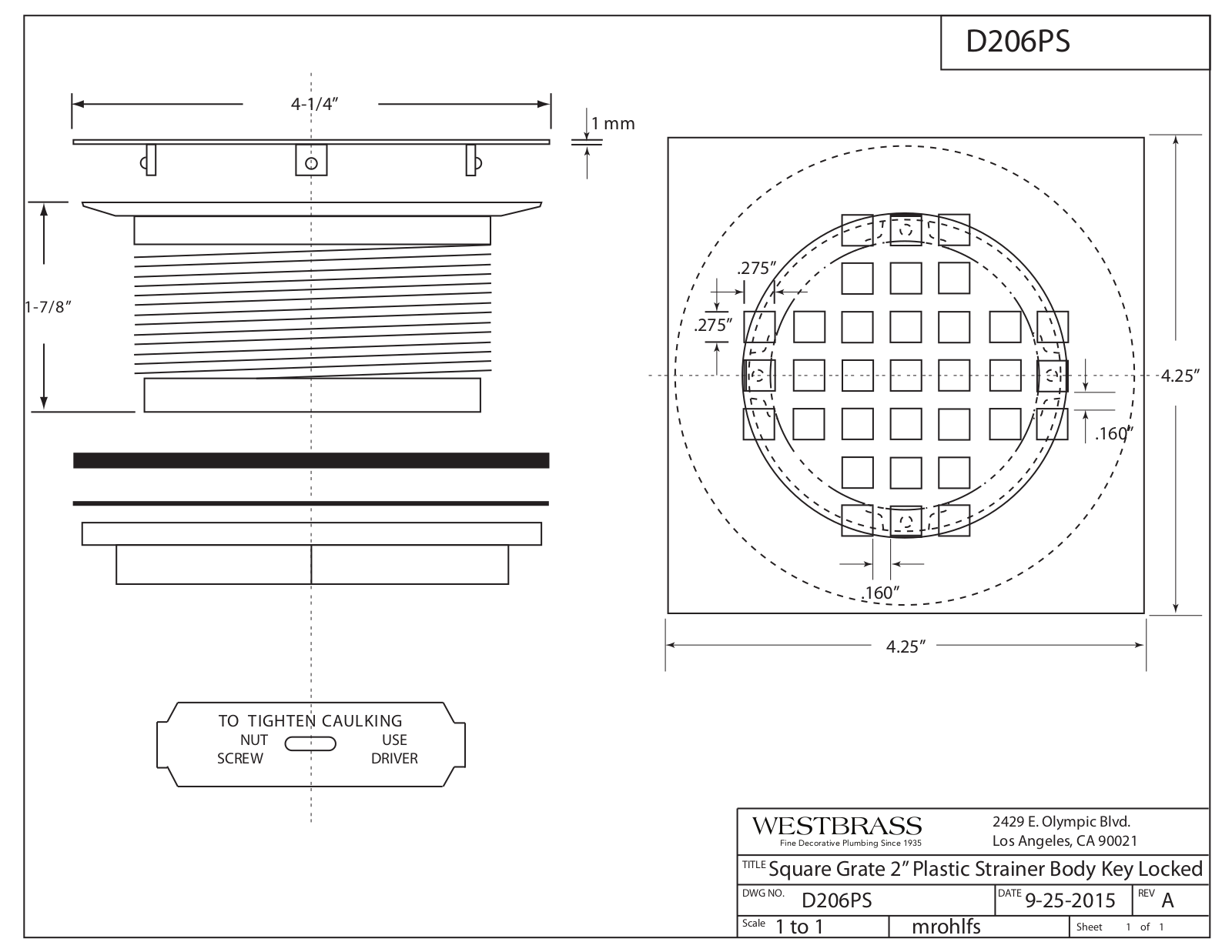Westbrass WTB1166 Dimensions - ManualMachine.com