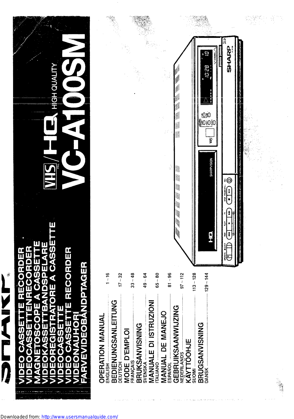 SHARP VC-A100SM User Manual