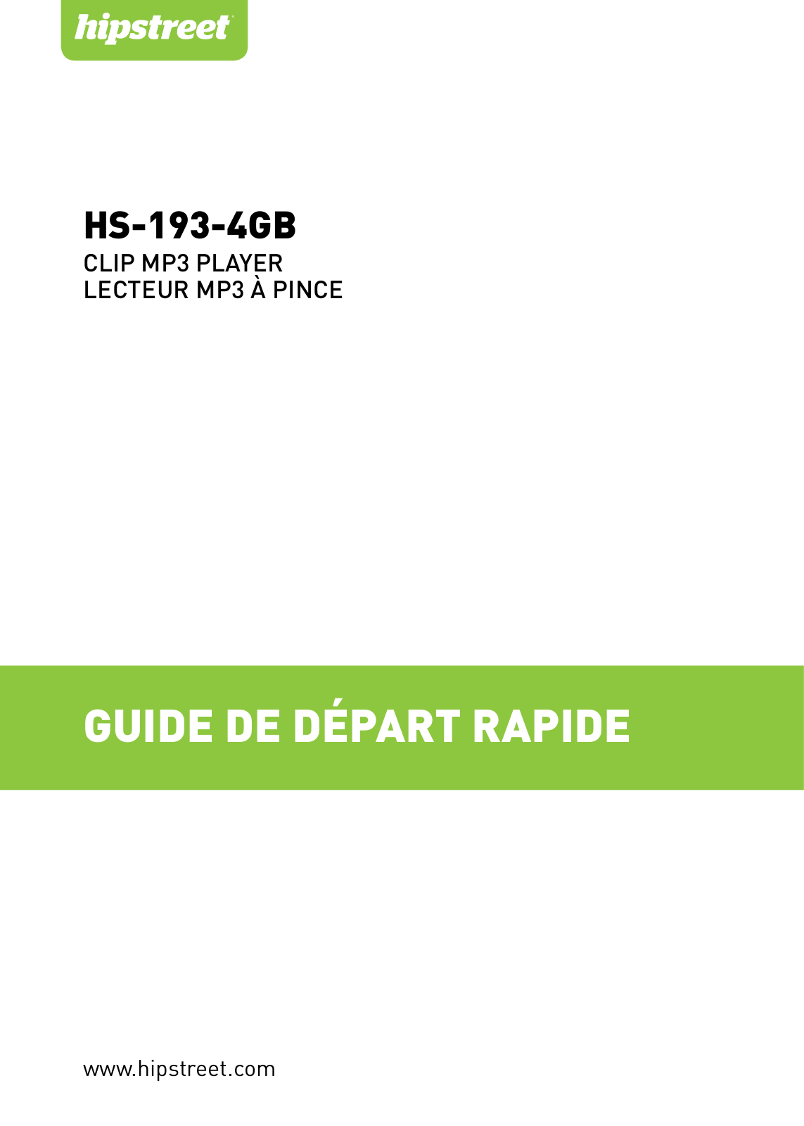 HIP STREET HS-193 Guide rapide