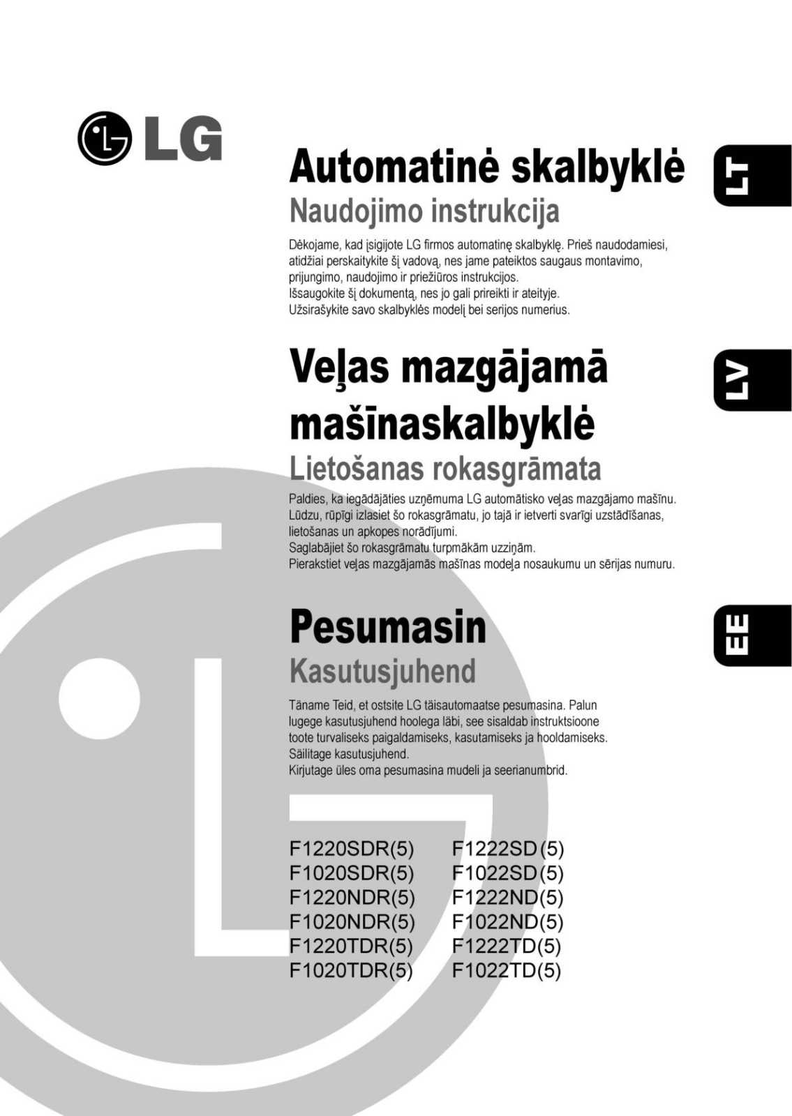 LG F1222ND User guide