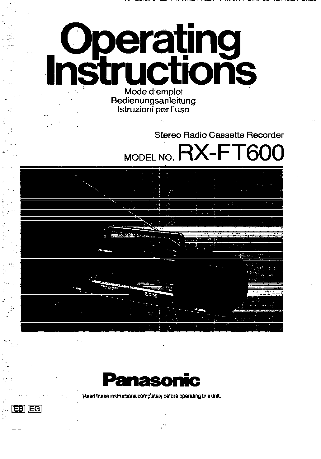 Panasonic RX-FT600 User Manual