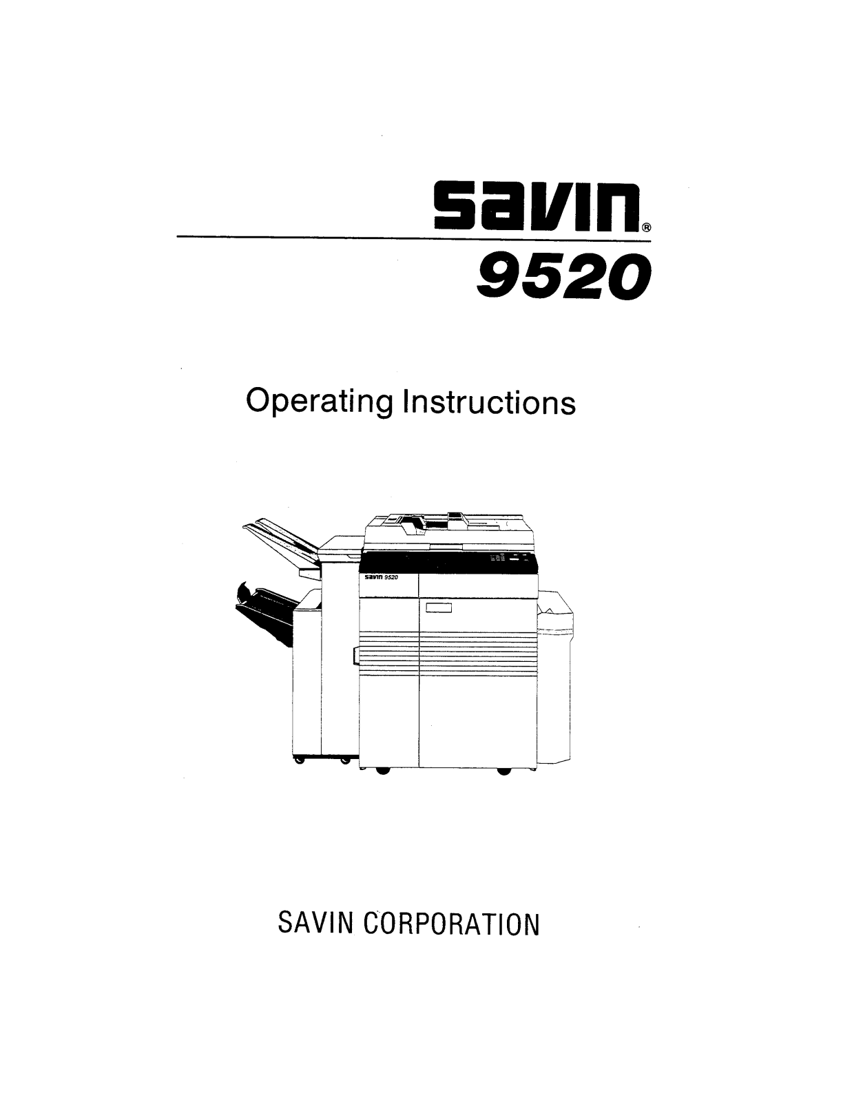 Savin 9520 Operating Instruction