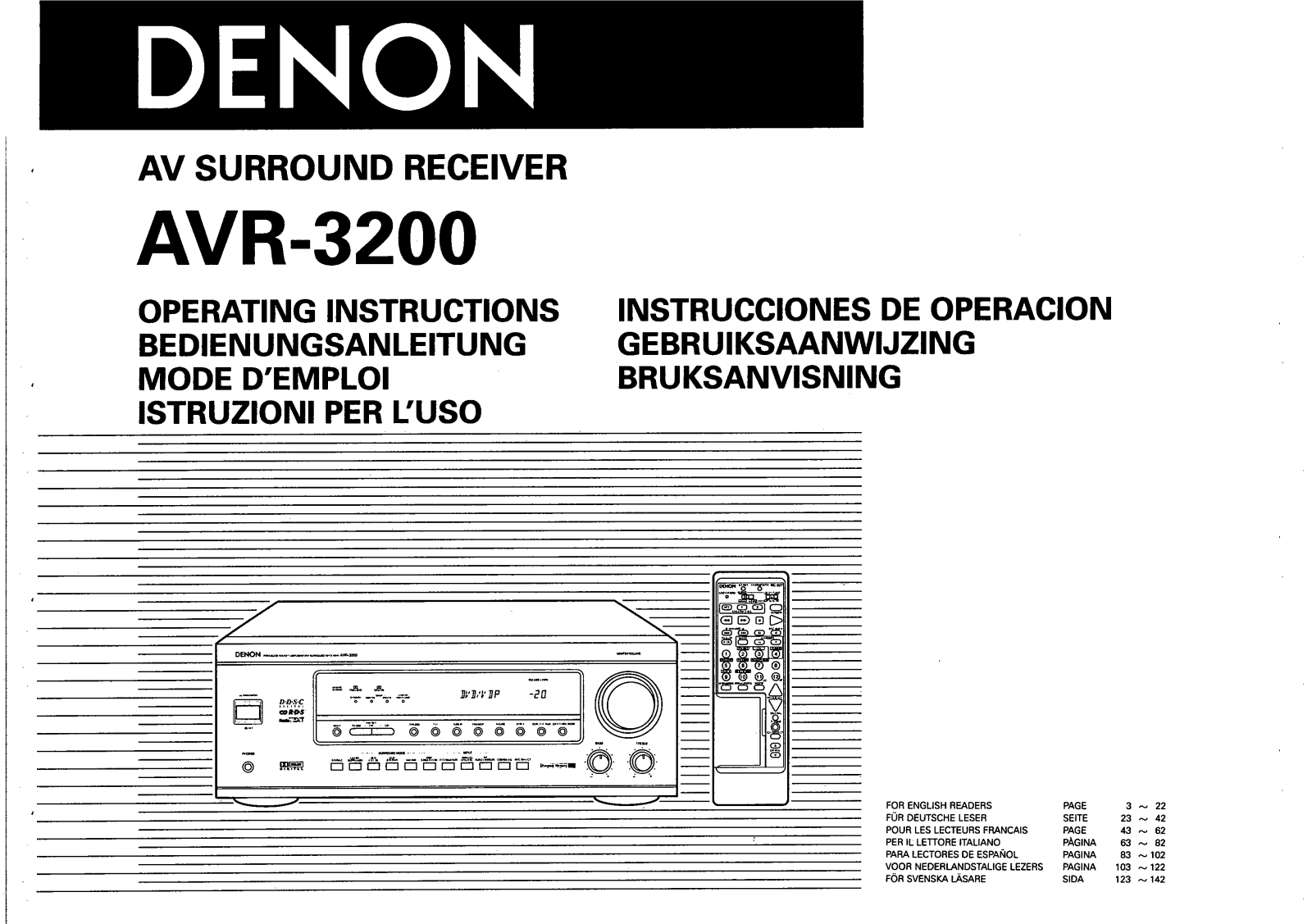 DENON AVR-3200 User Manual
