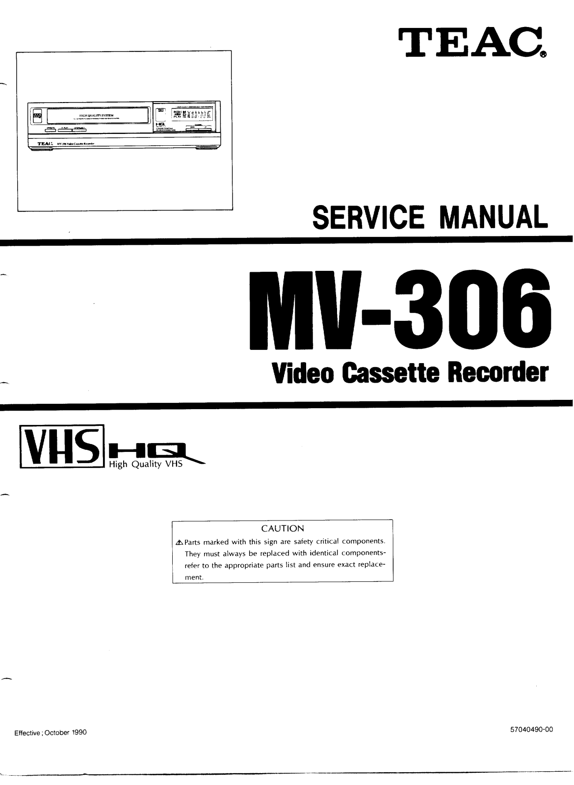 TEAC MV-306 Service manual