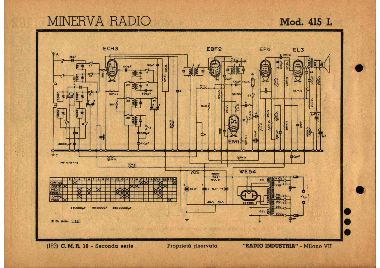 Minerva 415l schematic