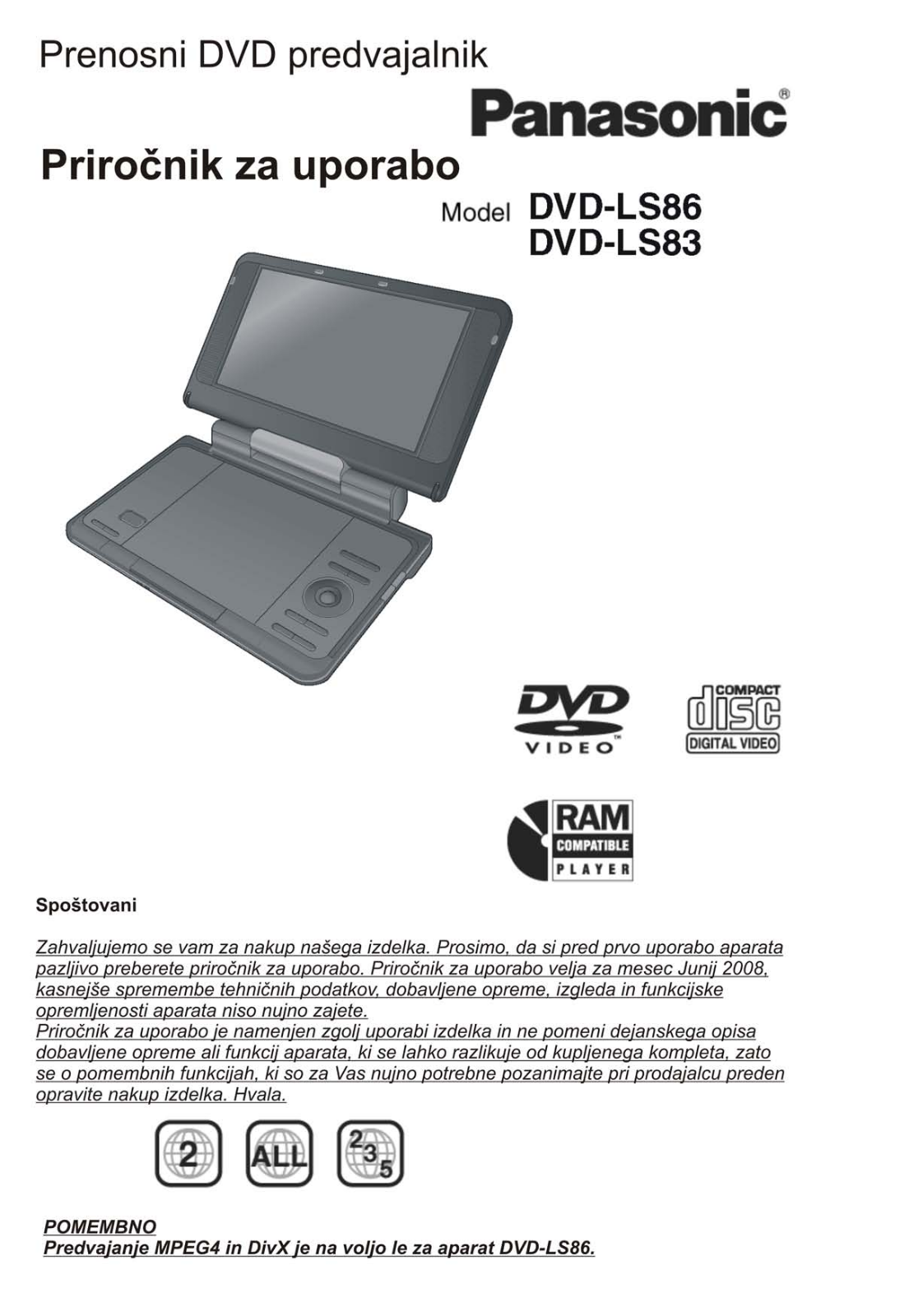 Panasonic DVD-LS83, DVD-LS86 User Manual