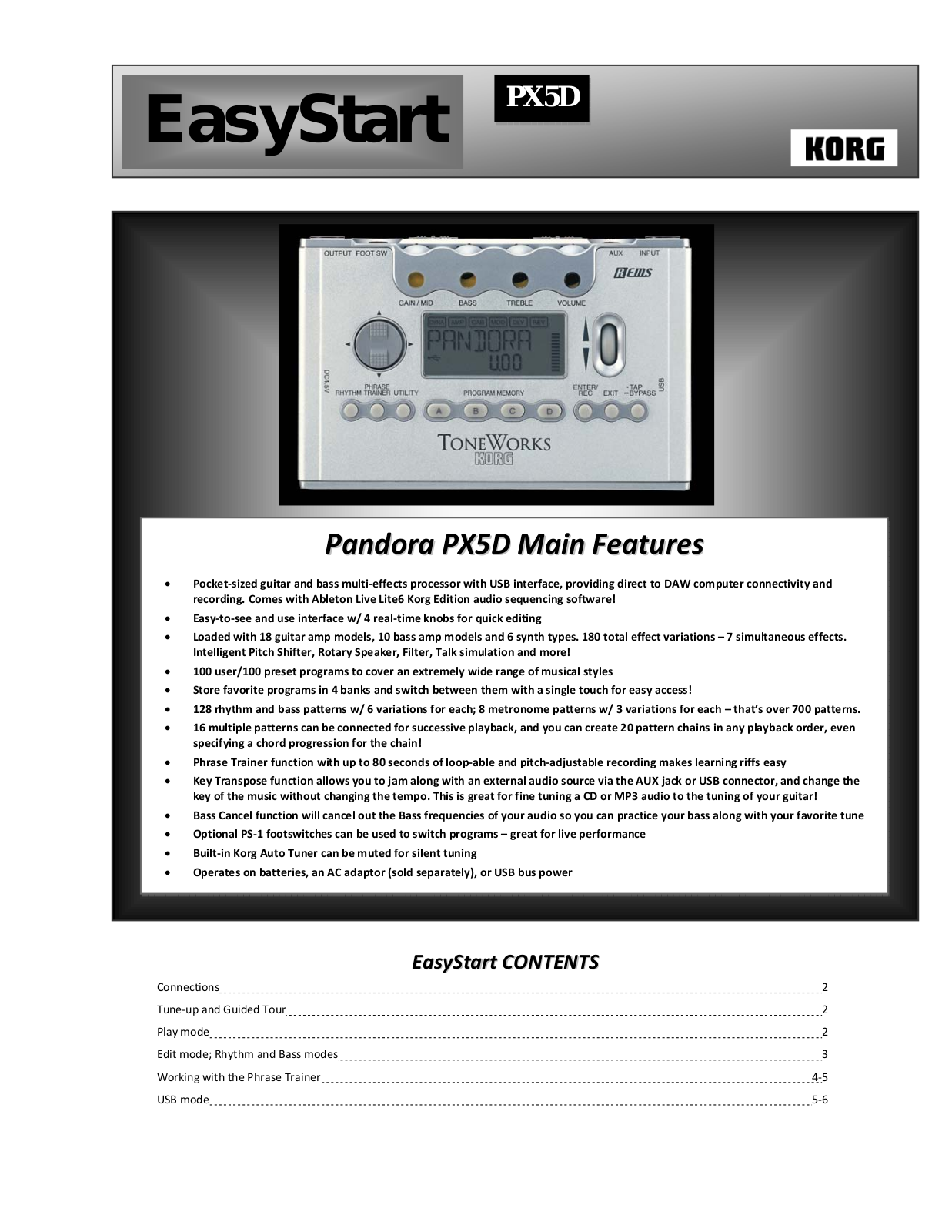 Korg PX5D User Manual