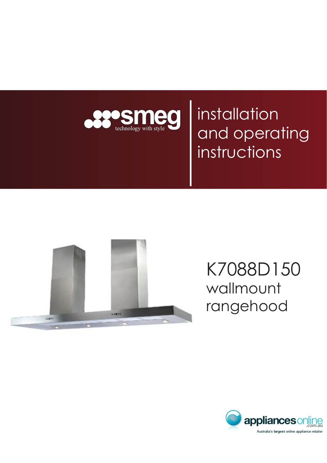 Smeg K7088D150SS Product Manual