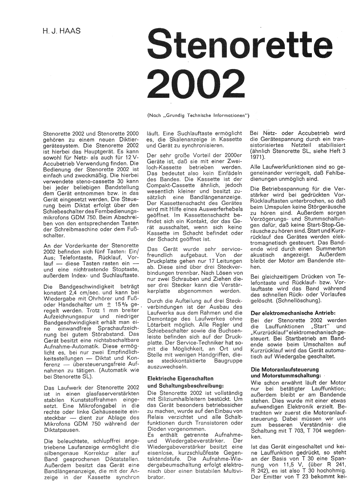 Grundig Stenorette-2002 Service Manual