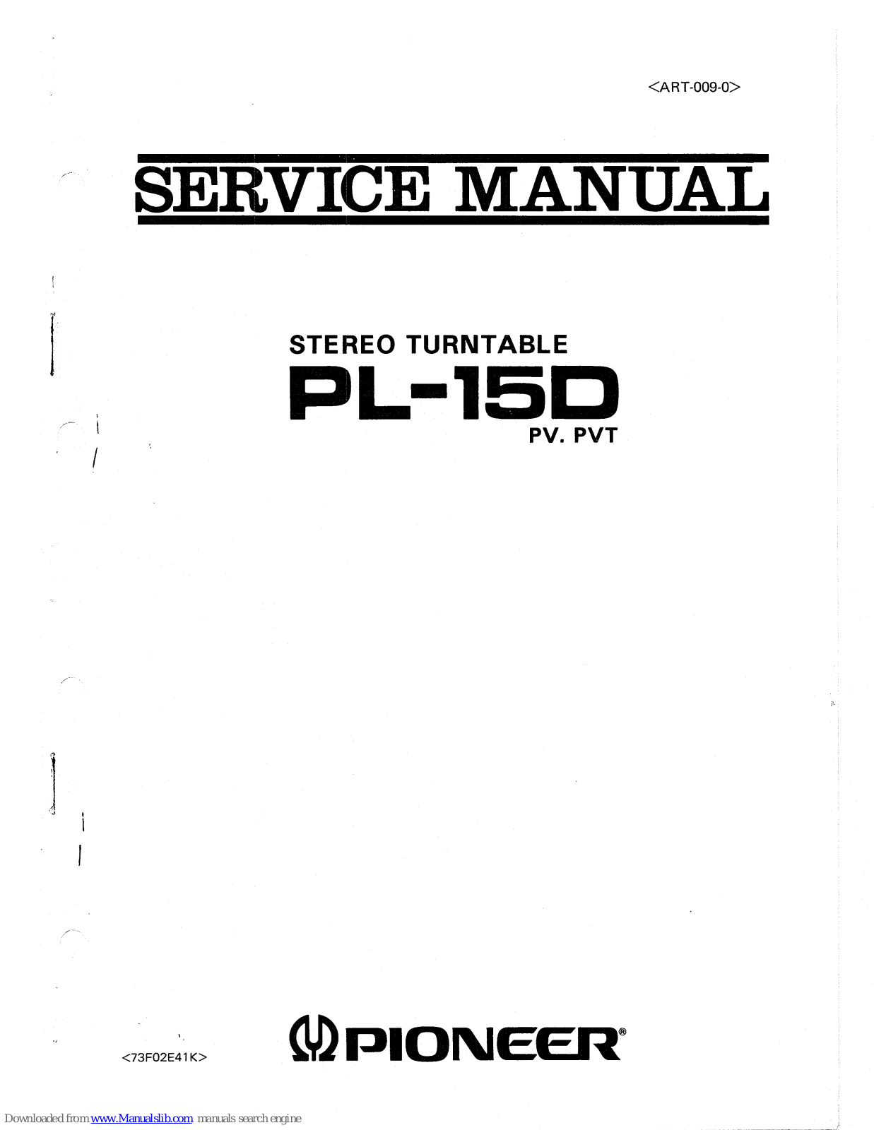 Pioneer P-15D Service Manual