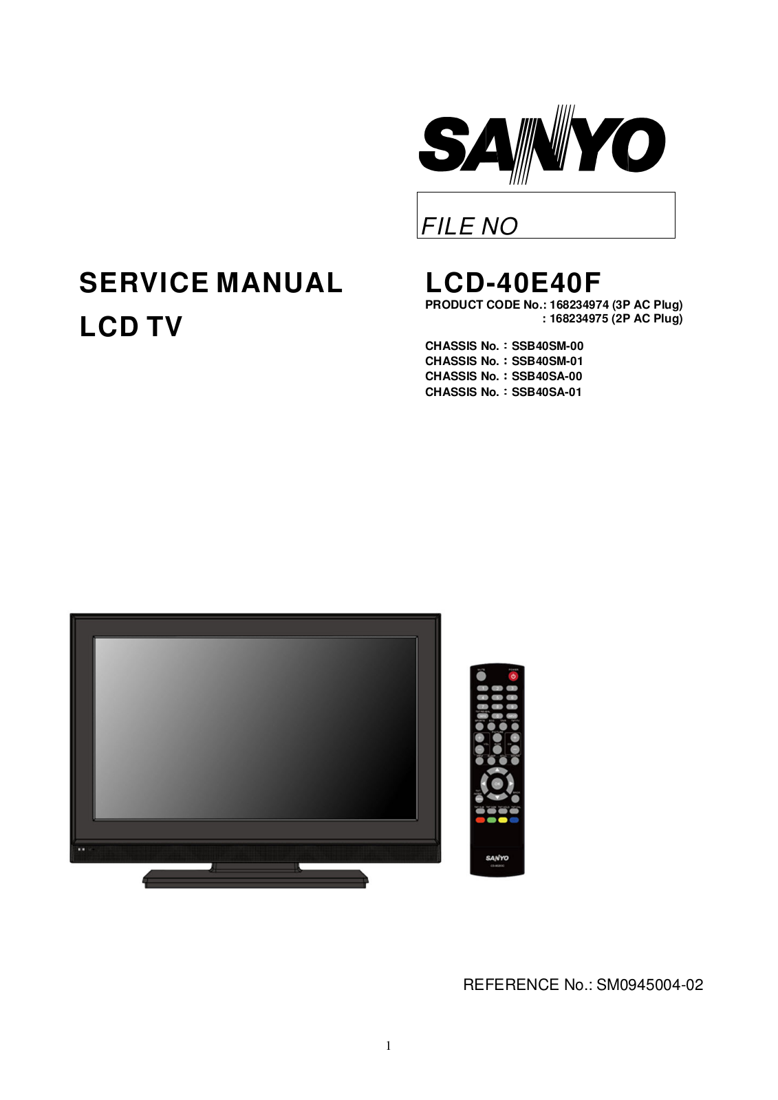 Sanyo LCD- 40E40F Schematic