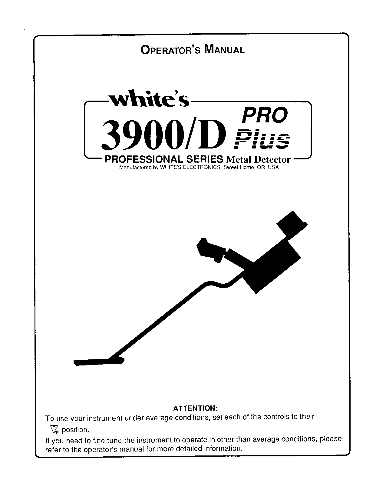 Whites Electronics CM 3900 D PRO PLUS User Manual