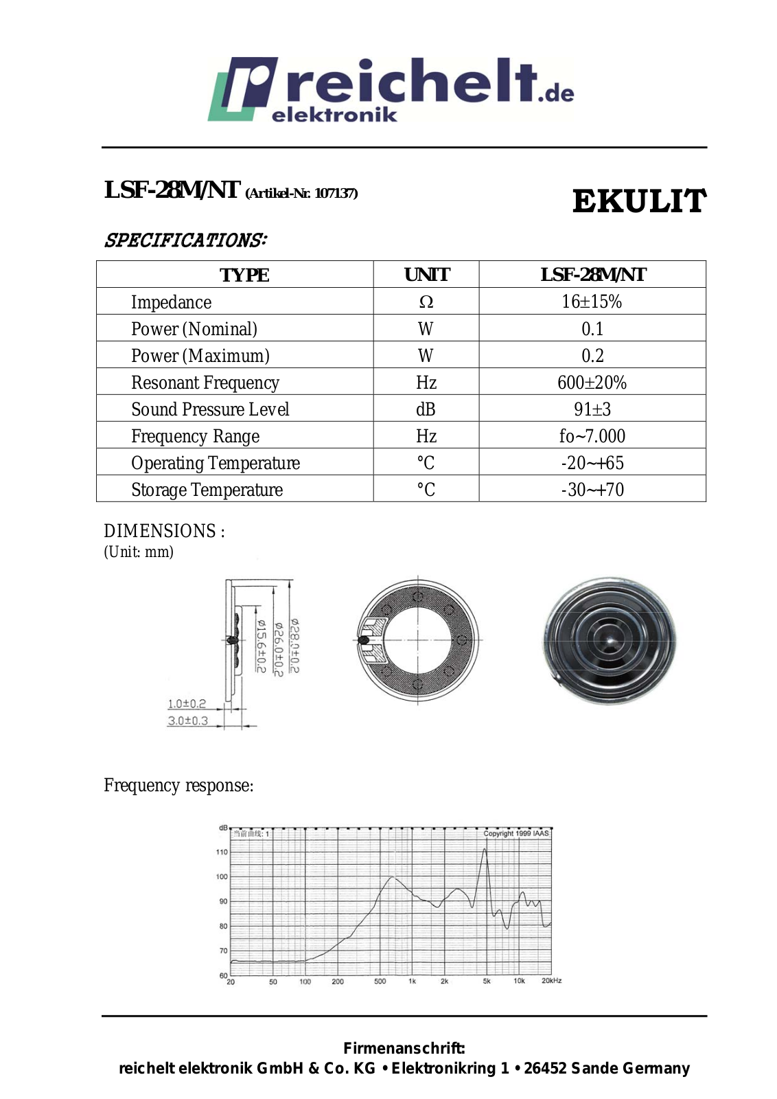 EKULIT LSF-28M/NT-16 Datasheet - ManualMachine.com