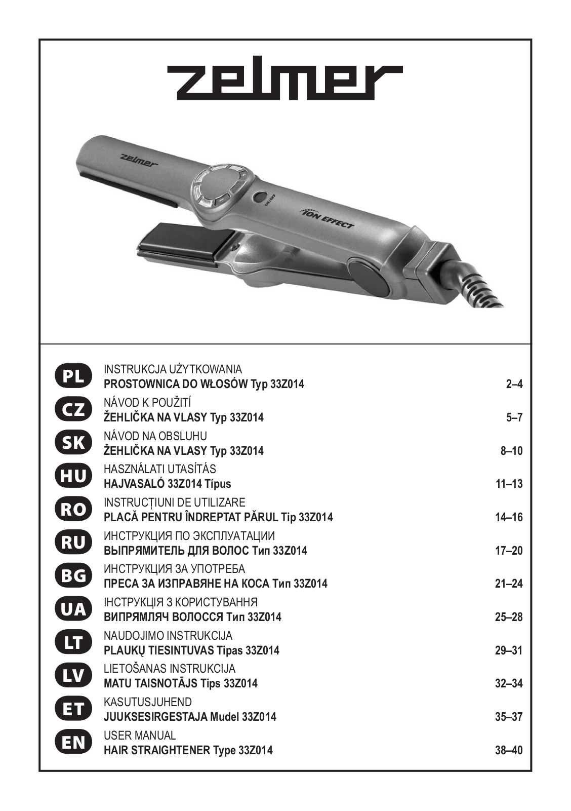 Zelmer 33Z014 User Manual